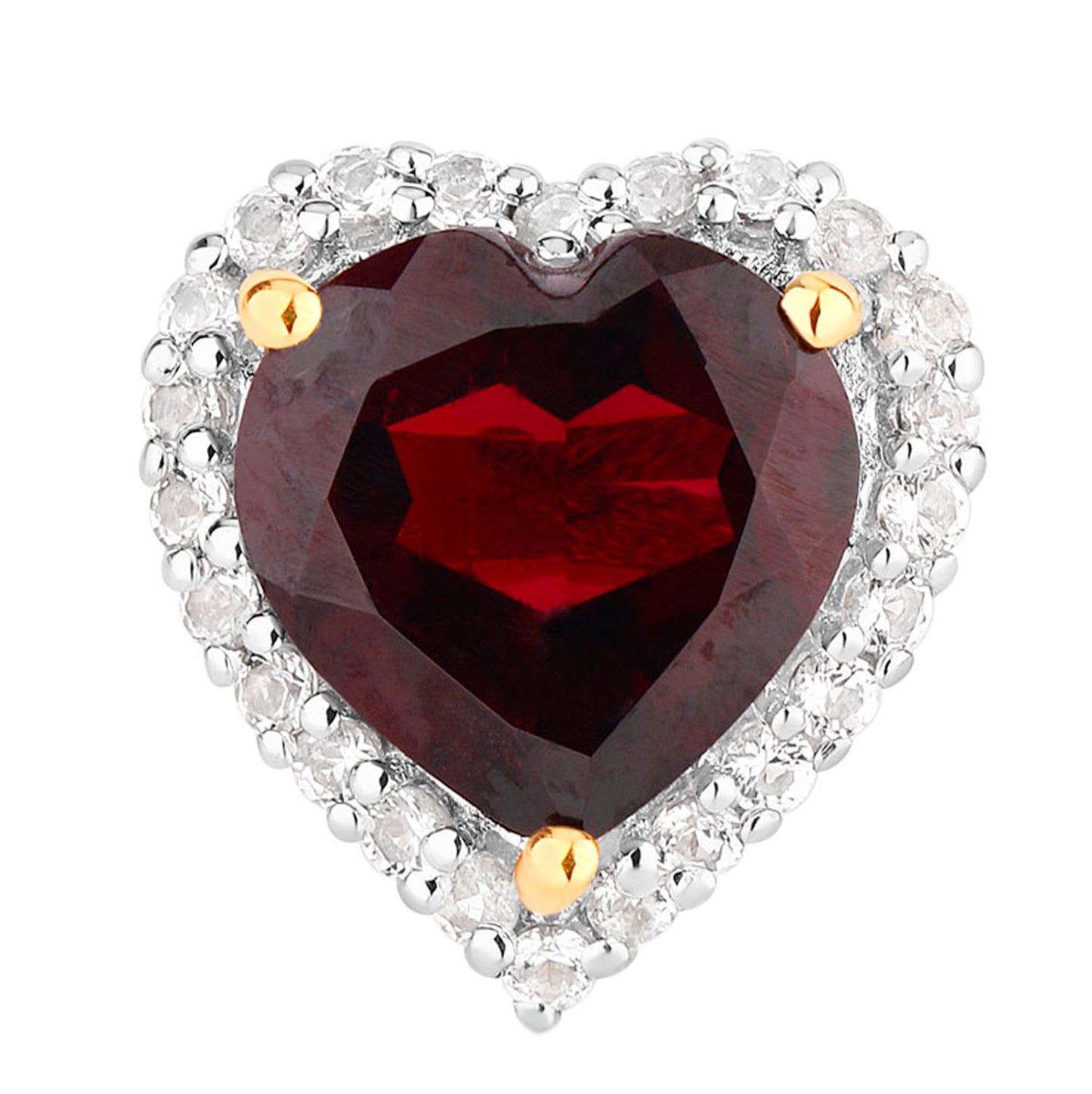 Garnet Earrings White Topaz 5.46 Carats 18K Yellow Gold Plated Silver