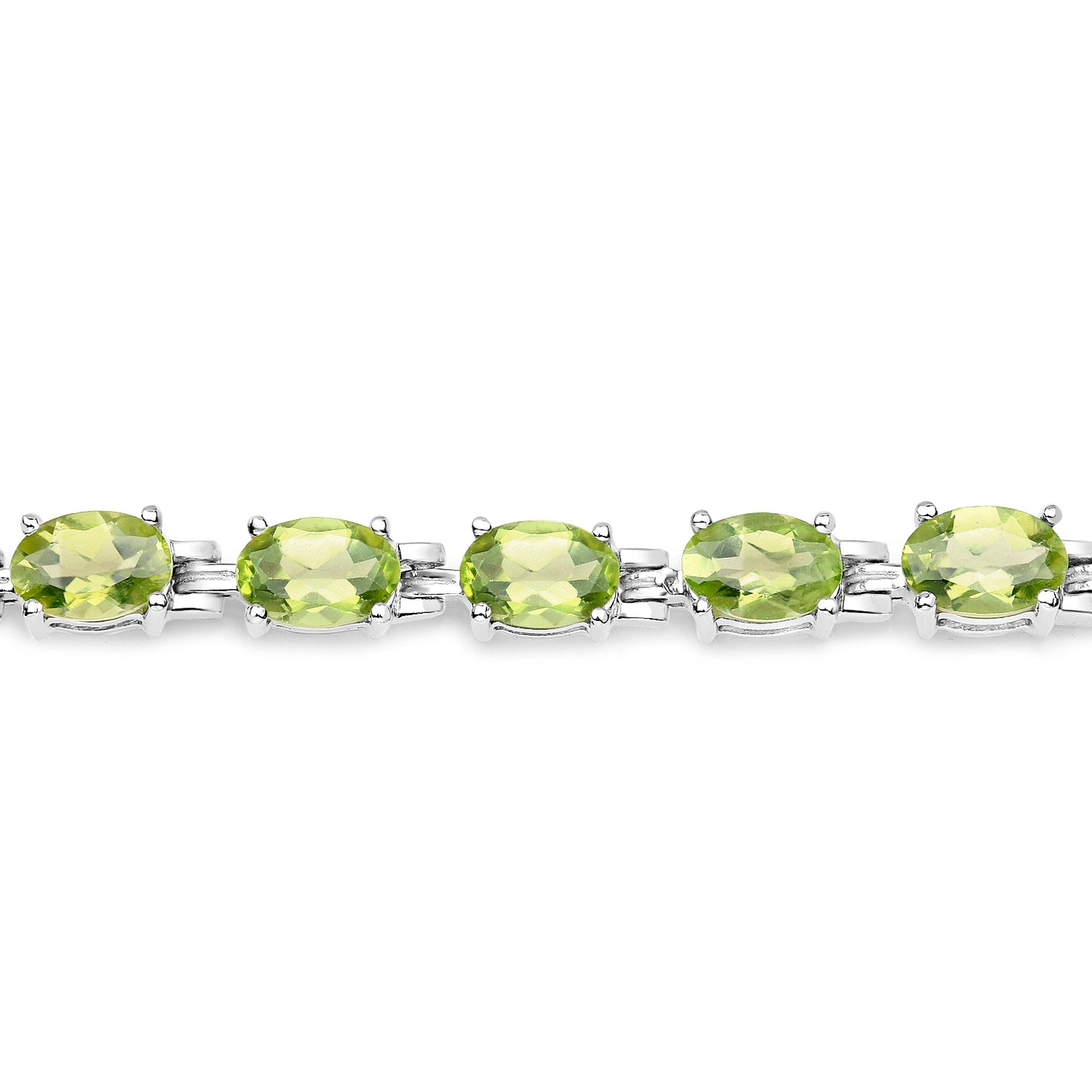 Peridot Tennis Bracelet 9.45 Carats Sterling Silver
