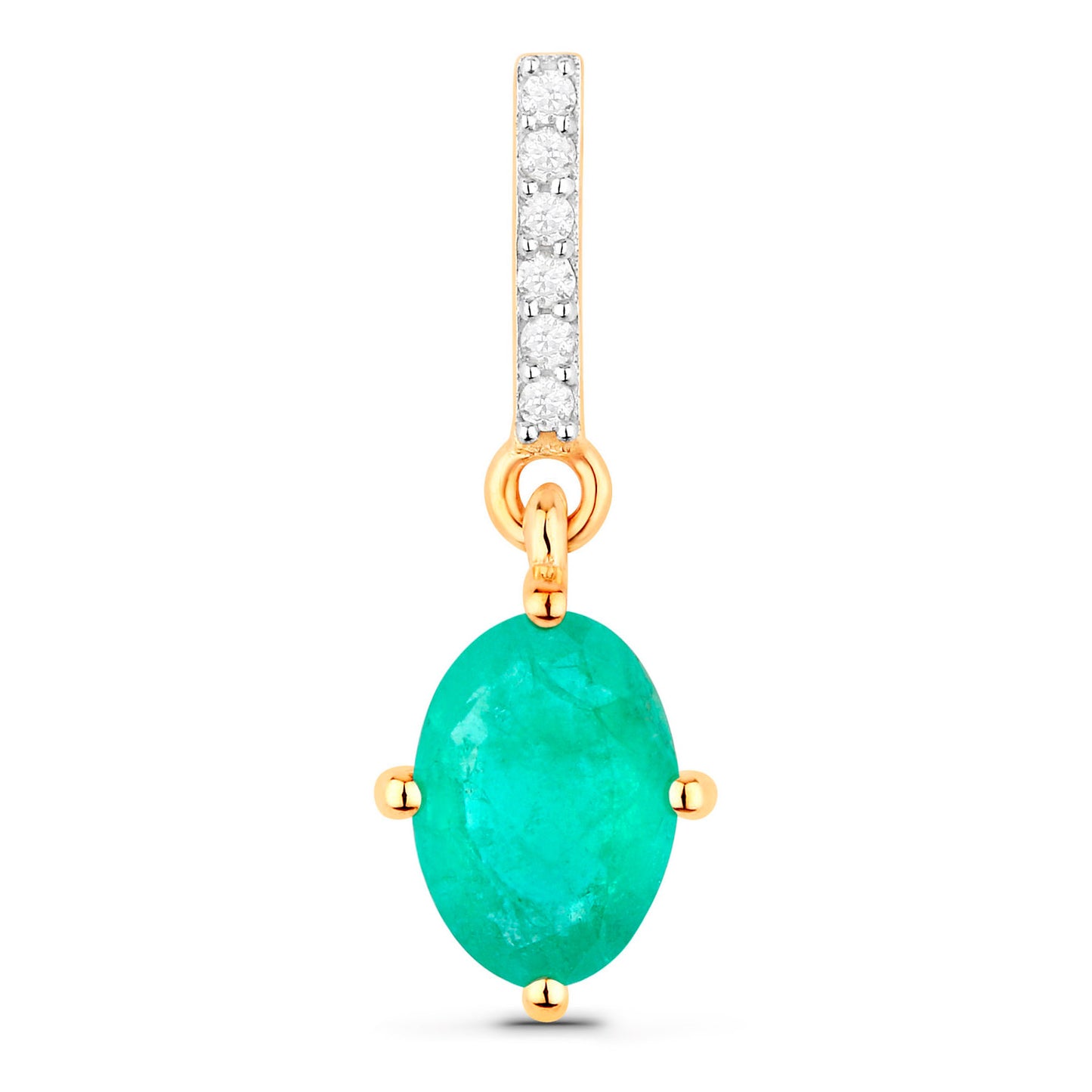 Zambian Emerald Dangle Earrings Diamonds 1.5 Carats 10K Yellow Gold