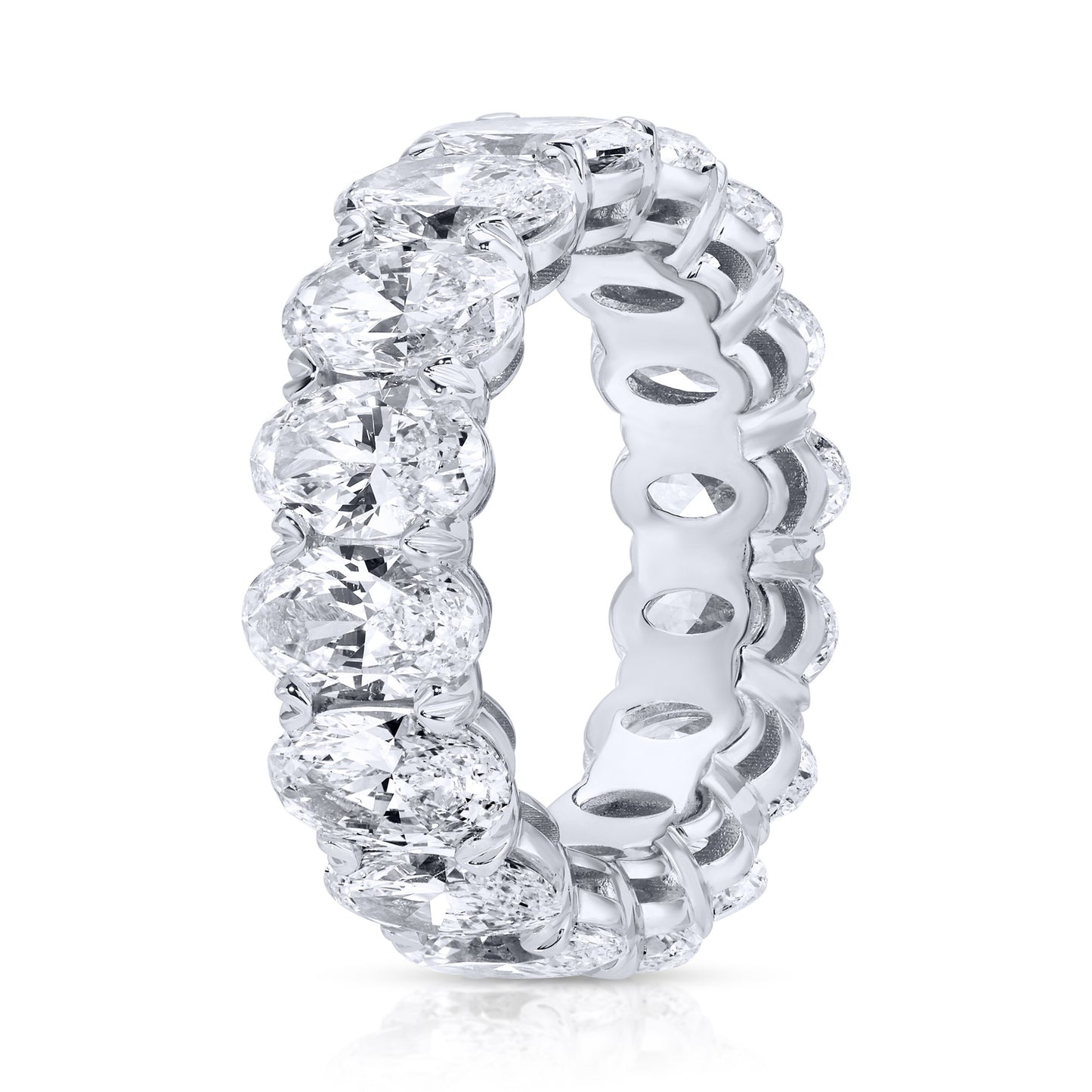 Diamond Eternity Ring Oval Cut 8.5 Carats Total 18K White Gold