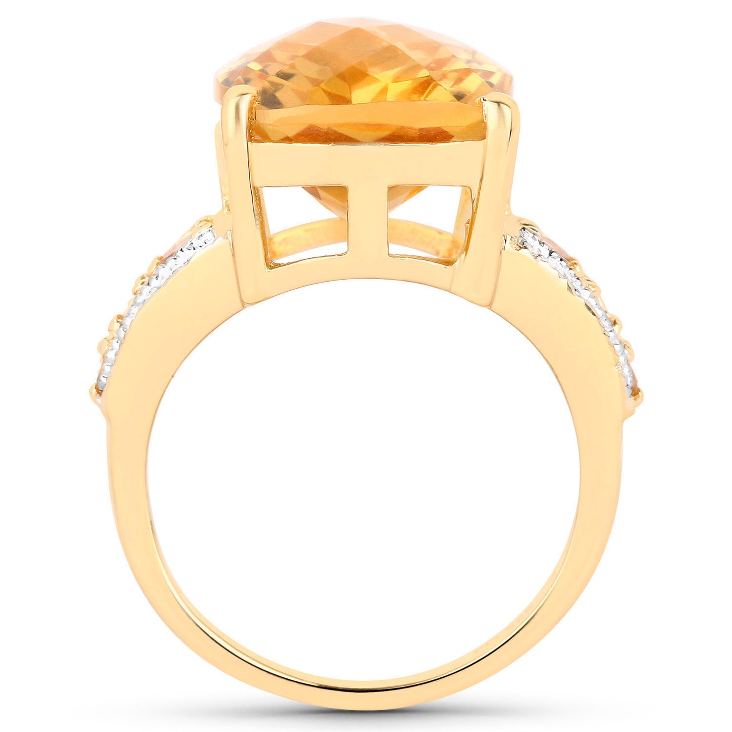 Citrine Cocktail Ring 8.50 Carats 14K Yellow Gold Plated Silver