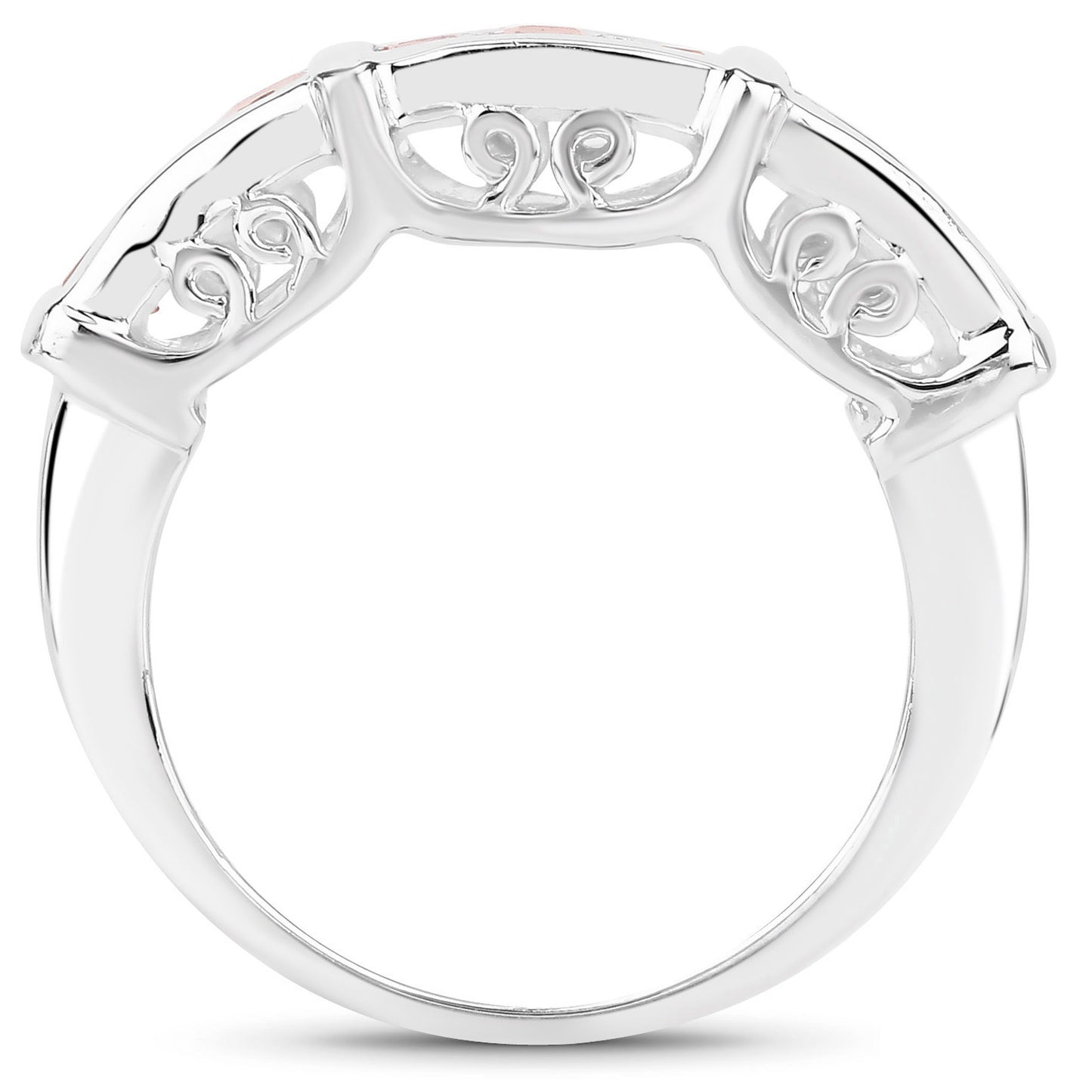 Orange Sapphire Ring 1.08 Carats Sterling Silver