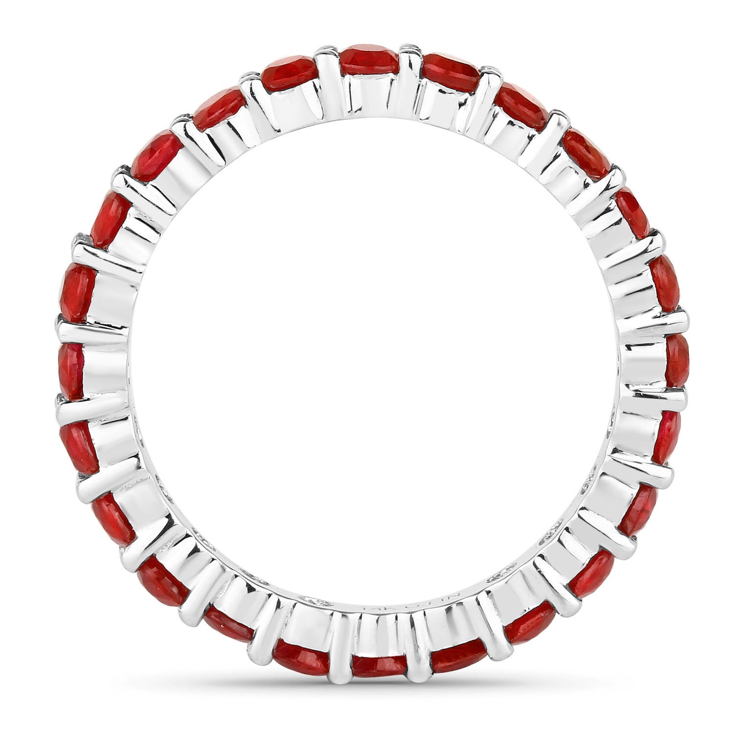 Ruby Eternity Ring 1.63 Carats 14K White Gold
