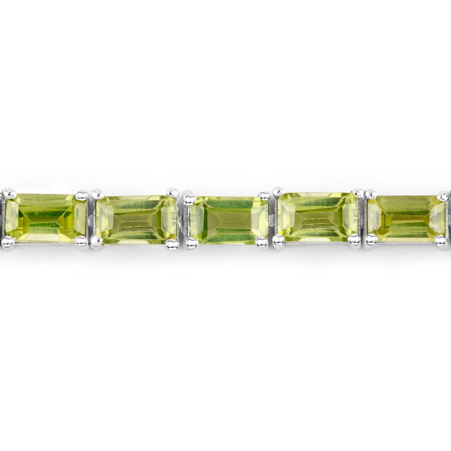 Peridot Tennis Bracelet 8.67 Carats Sterling Silver