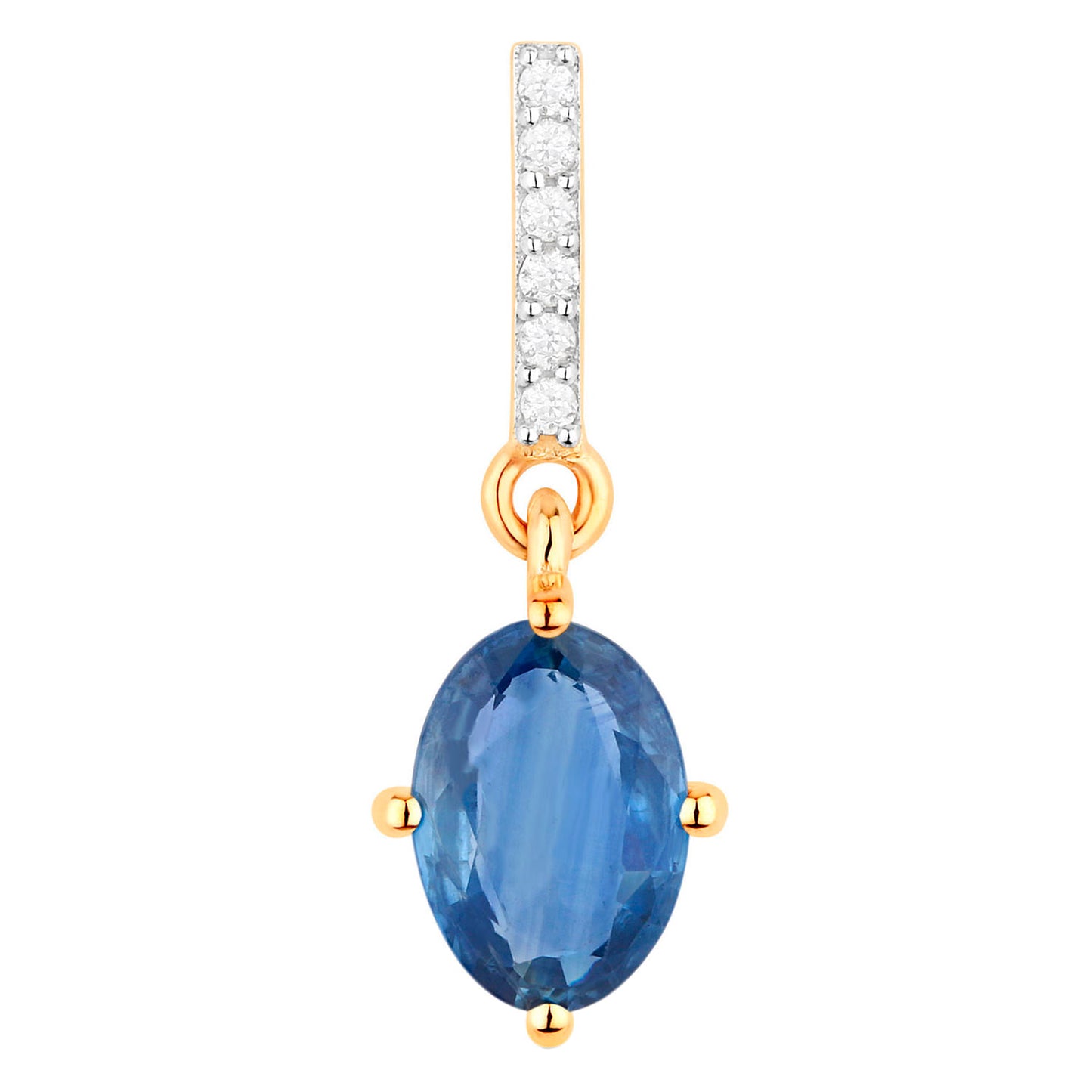 Blue Sapphire Dangle Earrings Diamonds 1.96 Carats 10K Yellow Gold