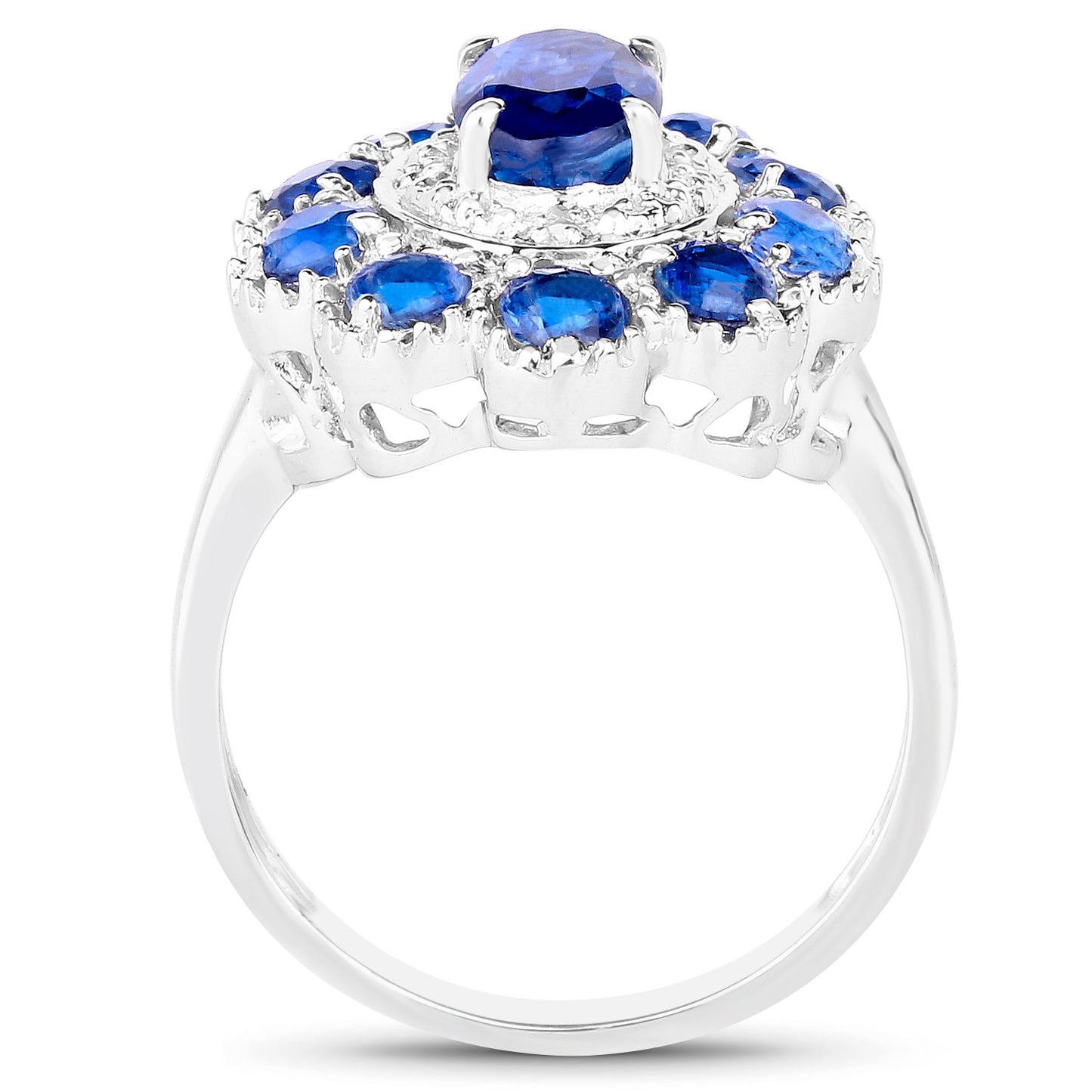 Natural Kyanite Cocktail Ring 2.50 Carats Sterling Silver