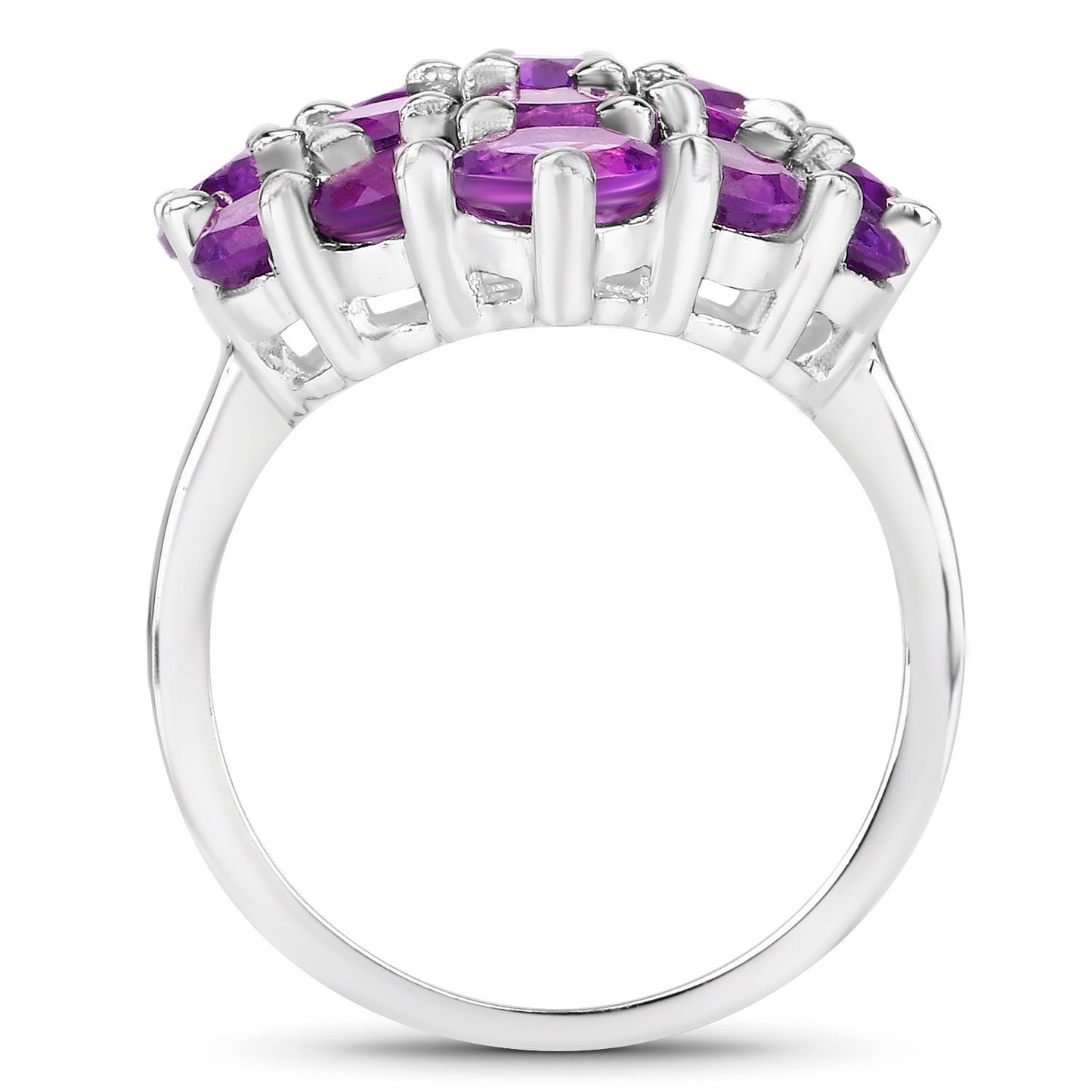Stunning 5.50 Carats Natural Amethyst Cocktail Ring Sterling Silver