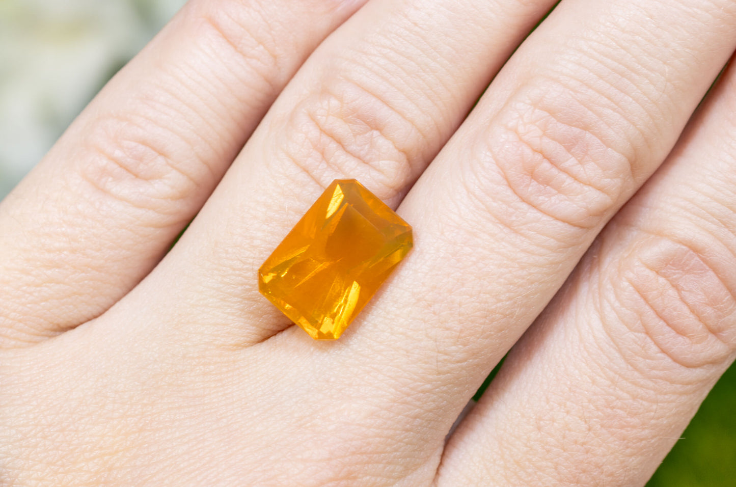 Natural Mexican Fire Opal 5.45 Carat Emerald Cut Loose Gemstone Play-of-Color