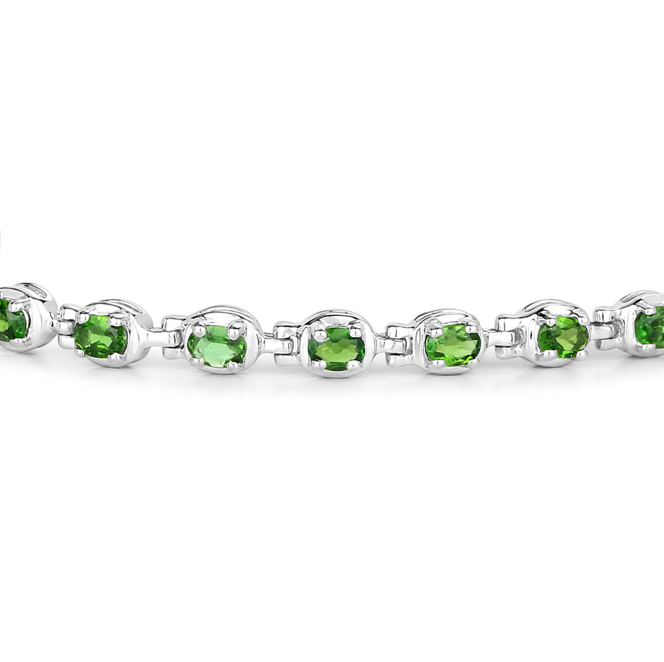 Natural Chrome Diopside Tennis Bracelet 4 Carats Sterling Silver