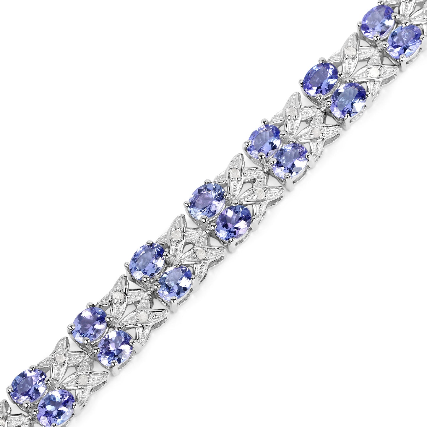 Tanzanite Bracelet White Topaz 12.2 Carats Silver