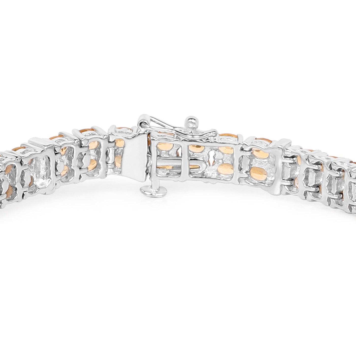 Citrine Tennis Bracelet White Topaz 12.2 Carats Sterling Silver