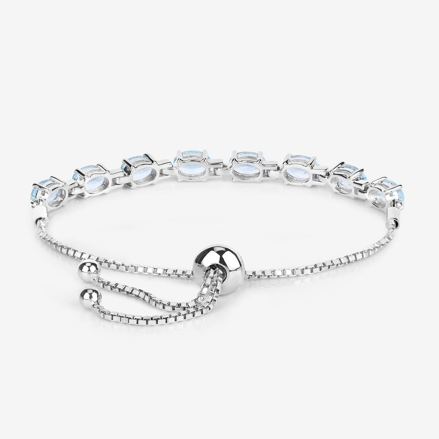 Blue Topaz Bracelet 7.58 Carats Sterling Silver