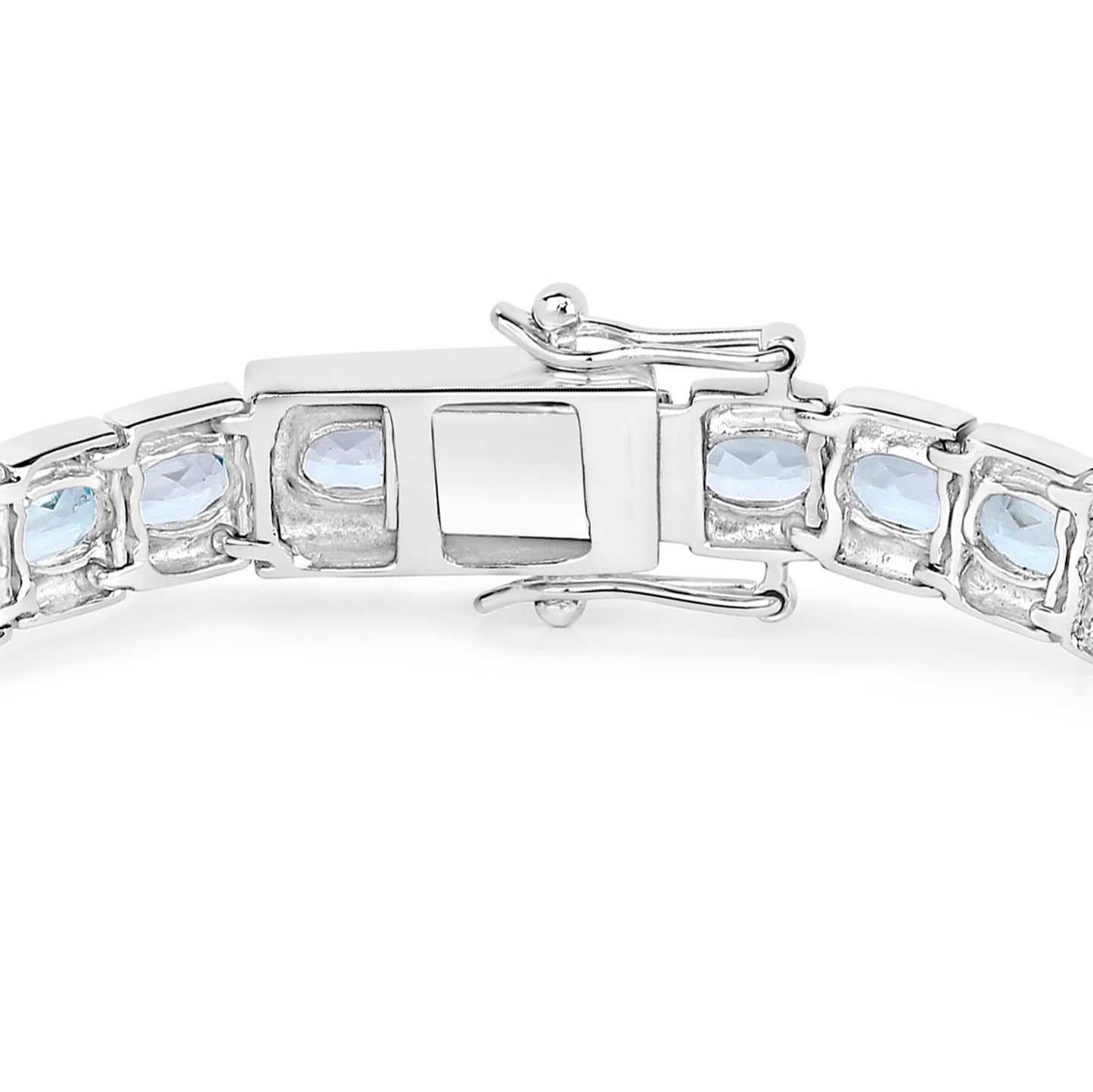 Blue Topaz Tennis Bracelet 14.7 Carats Silver