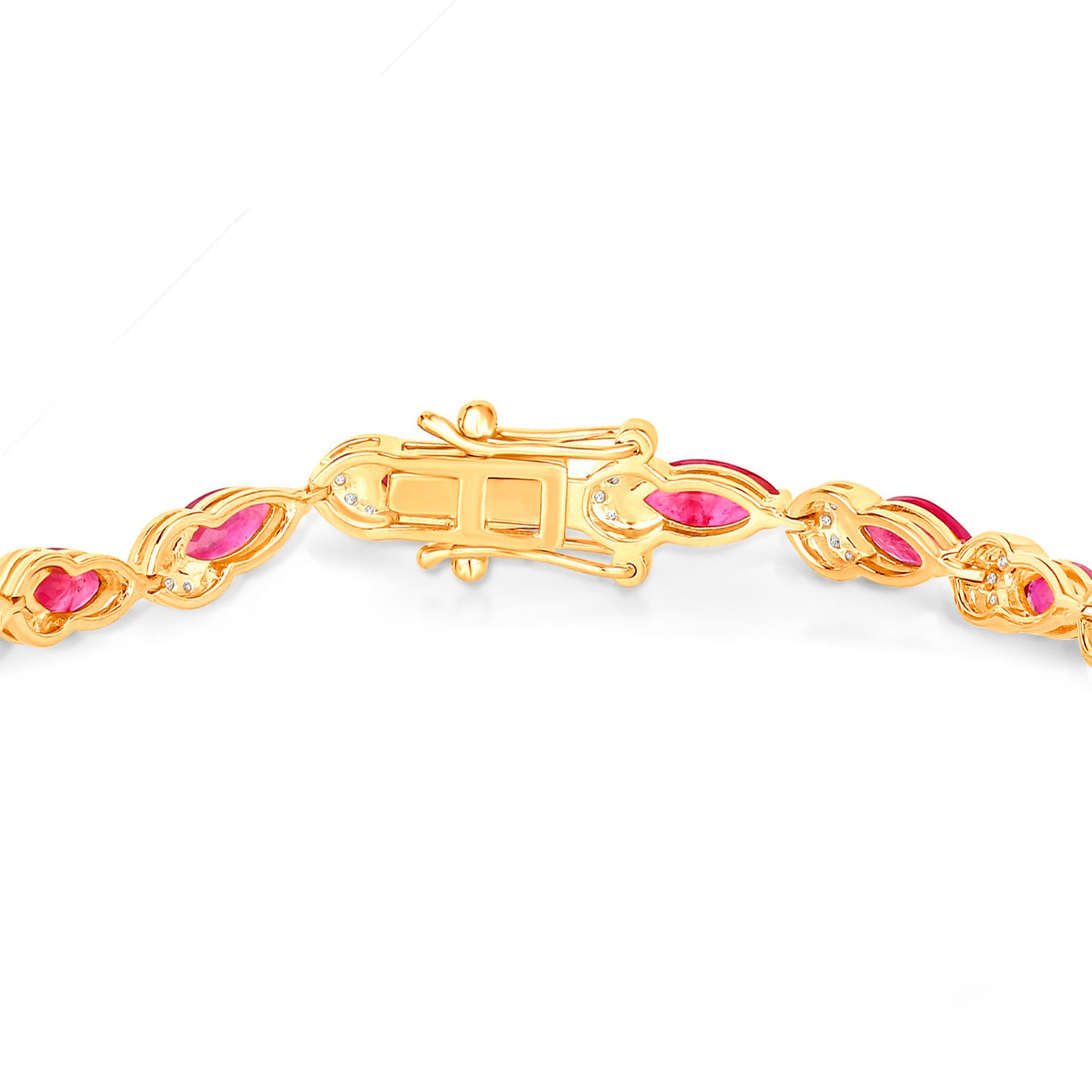 Ruby Bracelet With Diamonds 6.76 Carats 14K Yellow Gold