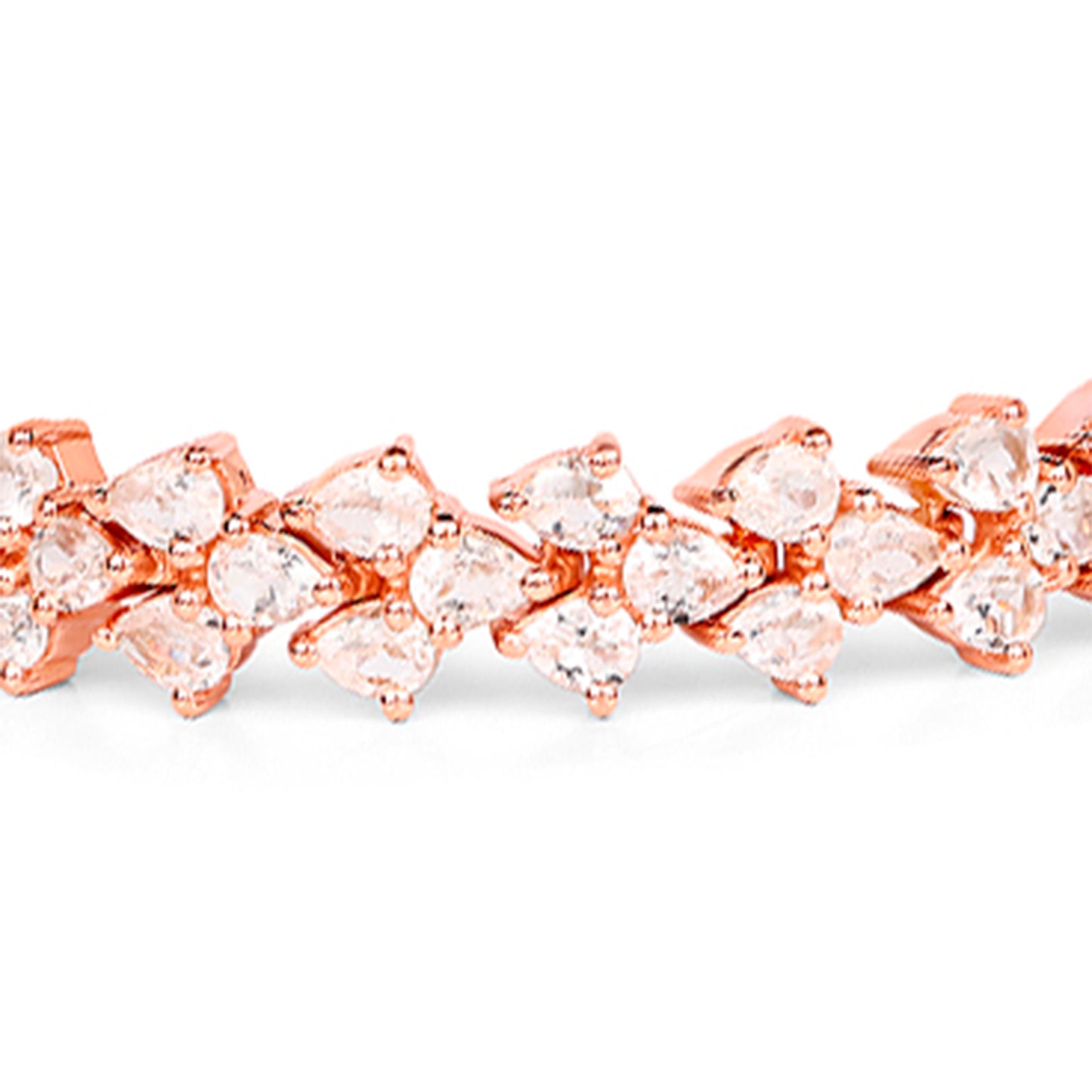 Morganite Tennis Bracelet 10.7 Carats Gold Plated Silver