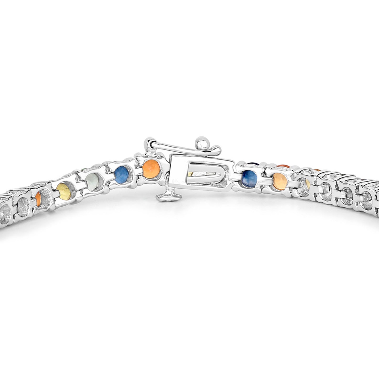 Multicolored Sapphire Bracelet 8.3 Carats 18K Gold Plated Silver