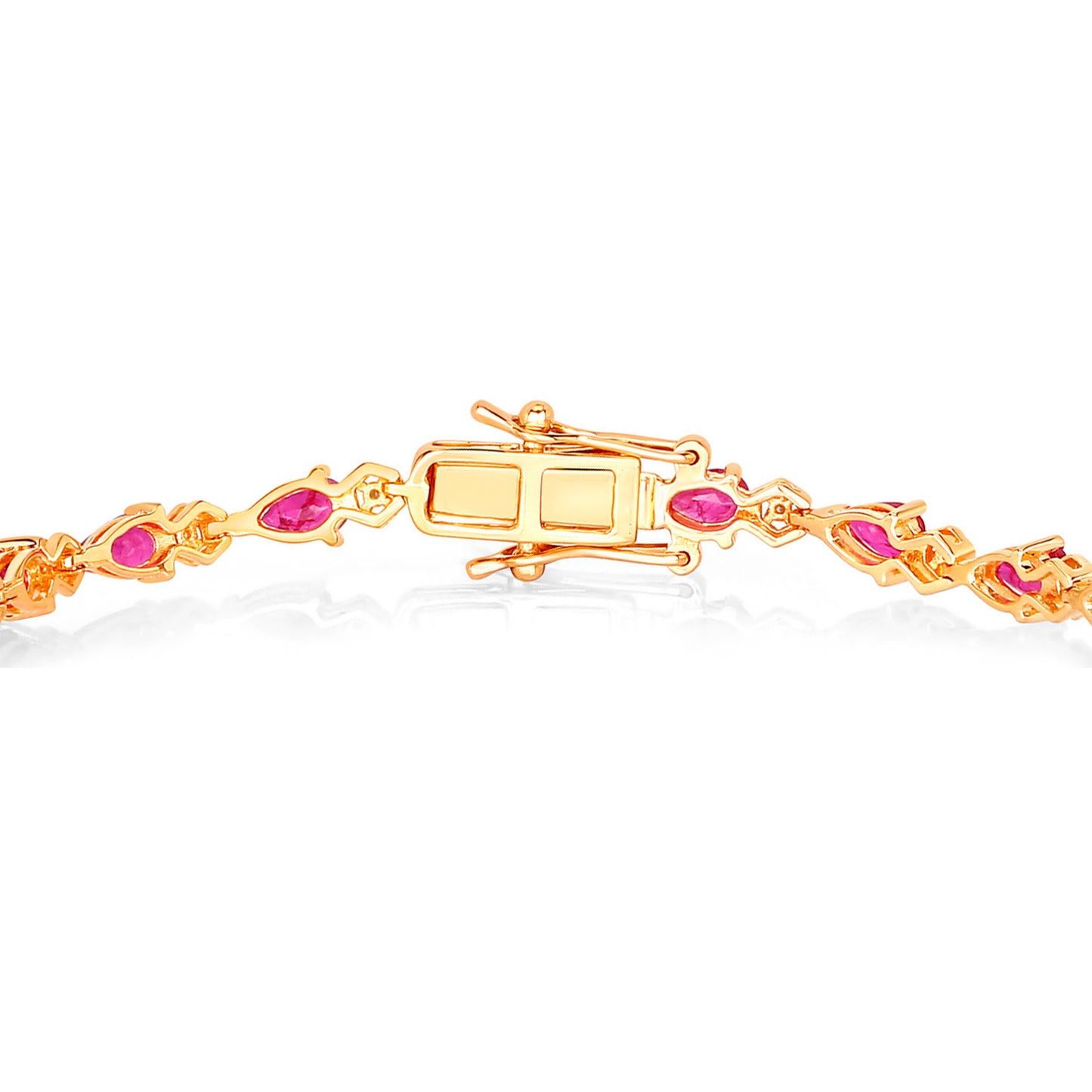 Ruby Bracelet With Diamonds 5.10 Carats 14K Yellow Gold