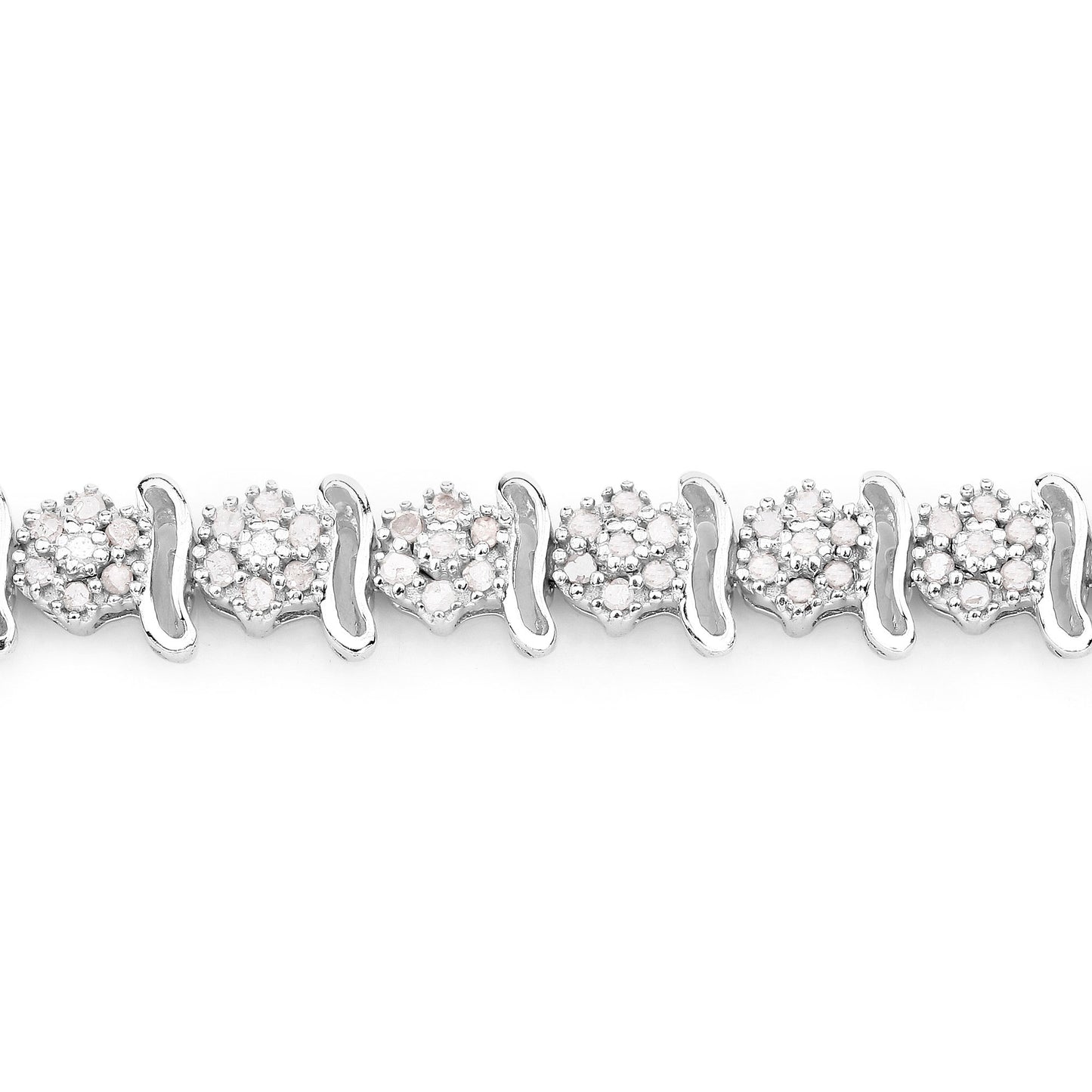 Diamond Tennis Bracelet 0.94 Carats Sterling Silver