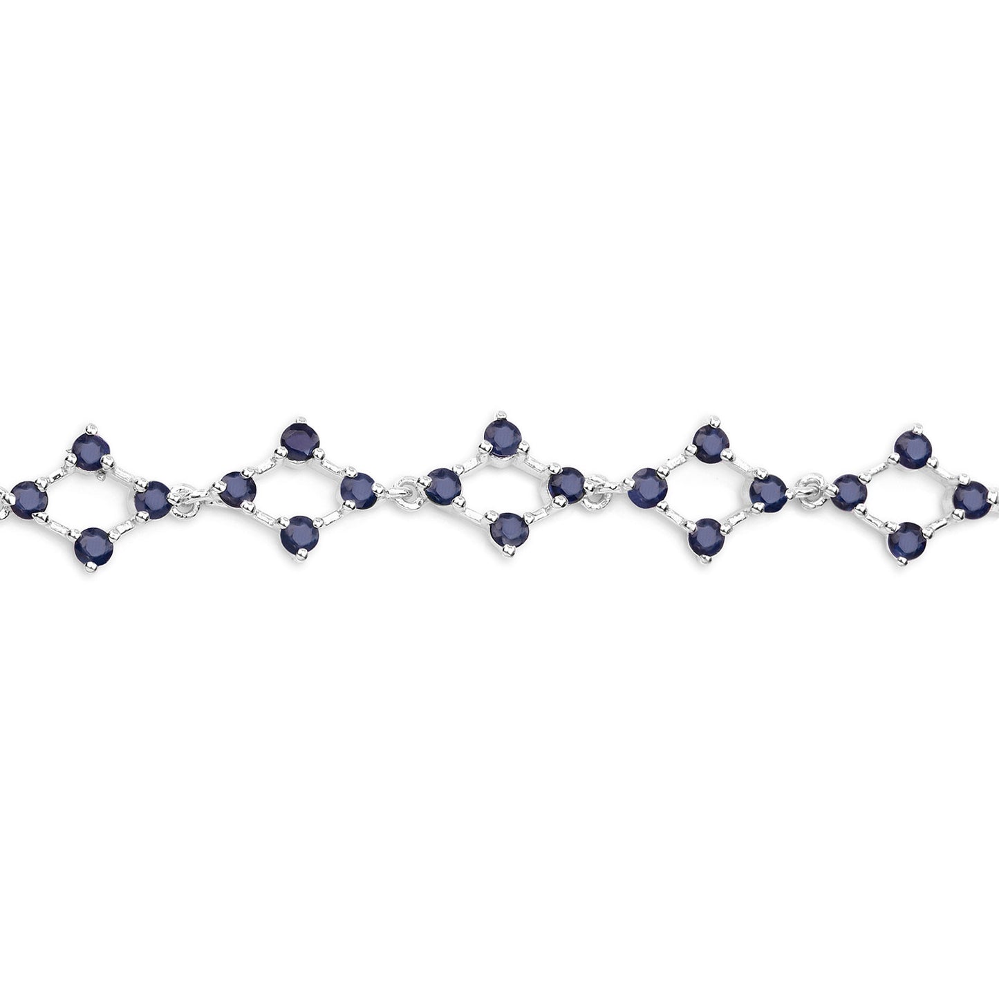 Blue Sapphire Strand Bracelet 3.3 Carats Silver
