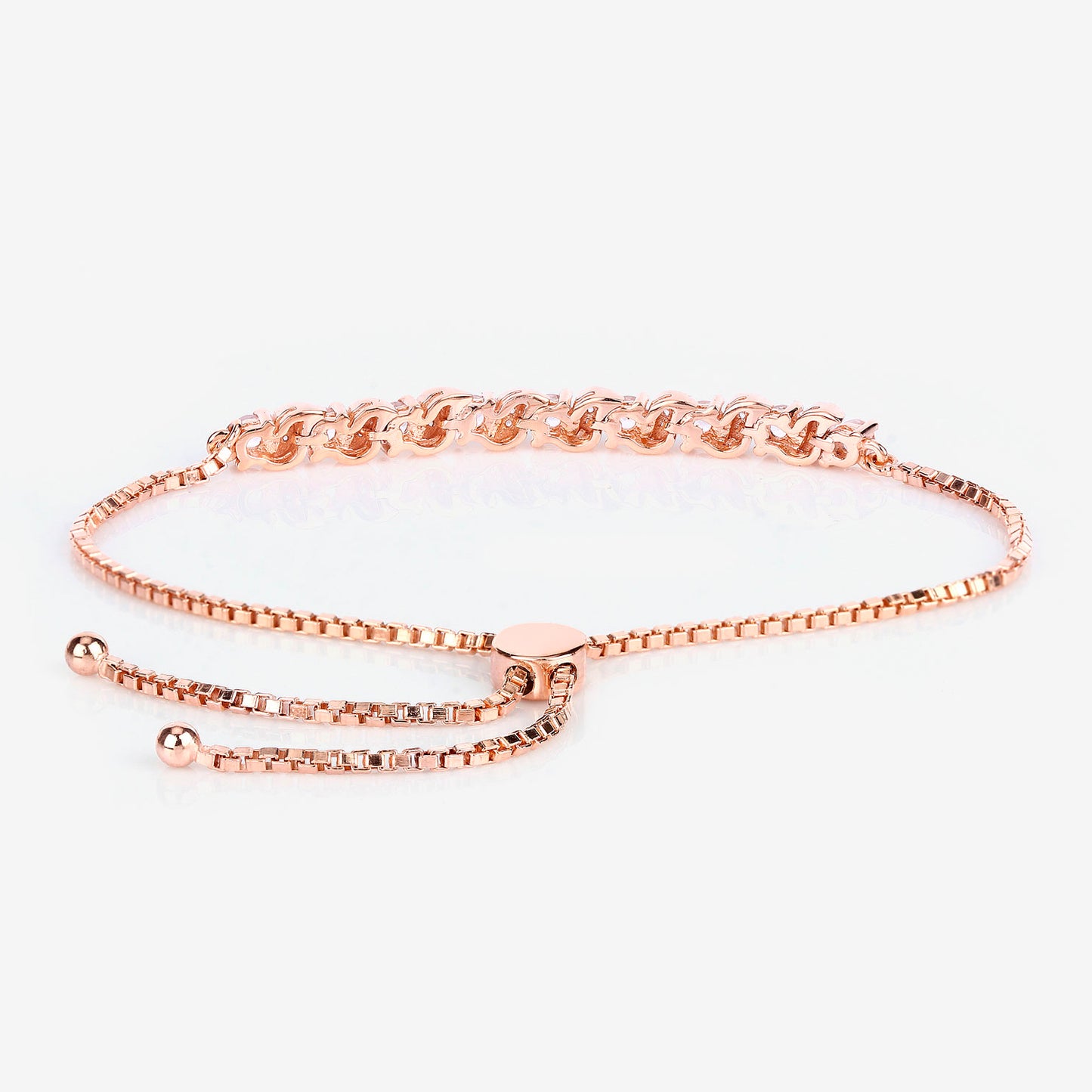 Morganite Bracelet With White Topaz 0.86 Carats Gold Plated Silver