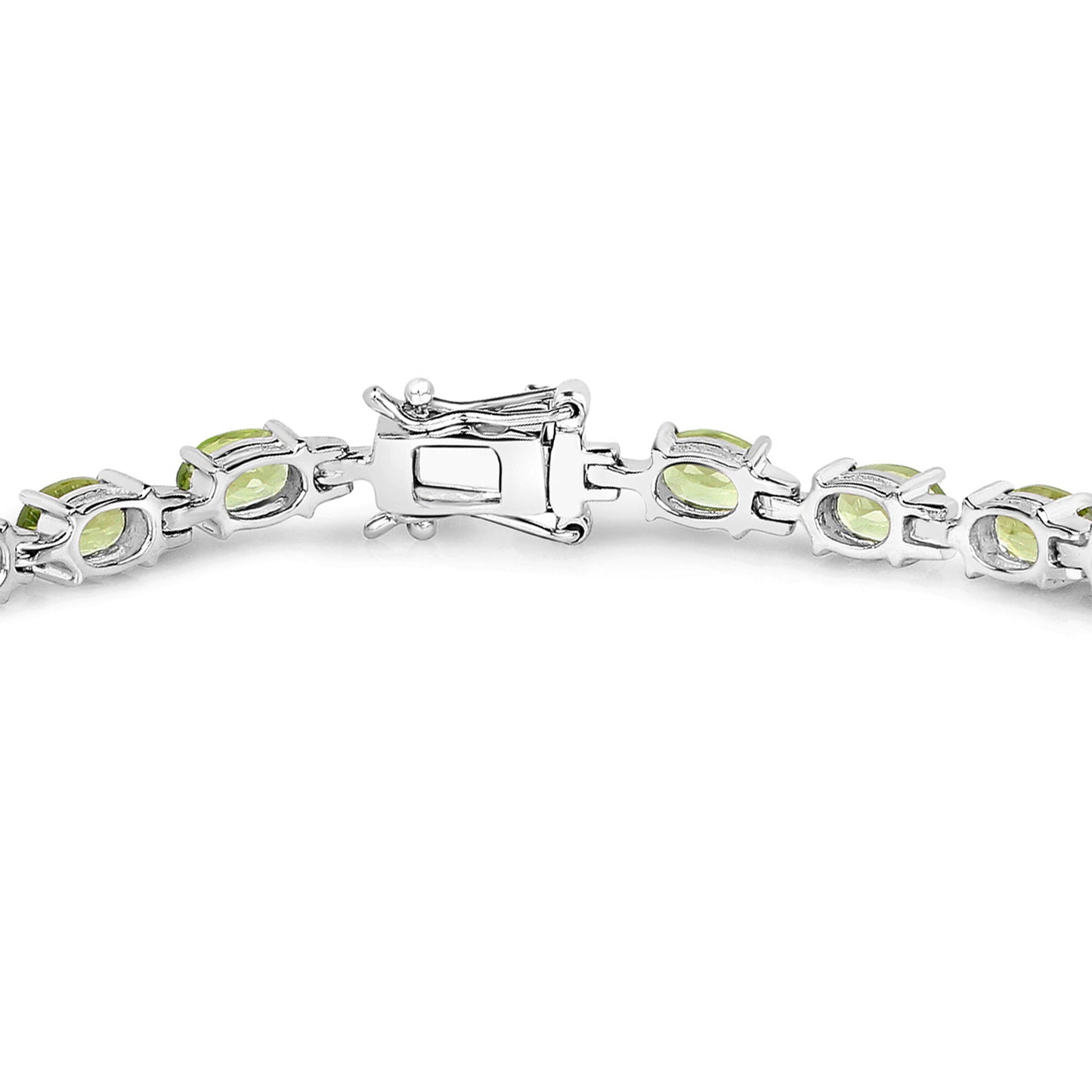 Peridot Tennis Bracelet 9.45 Carats Sterling Silver