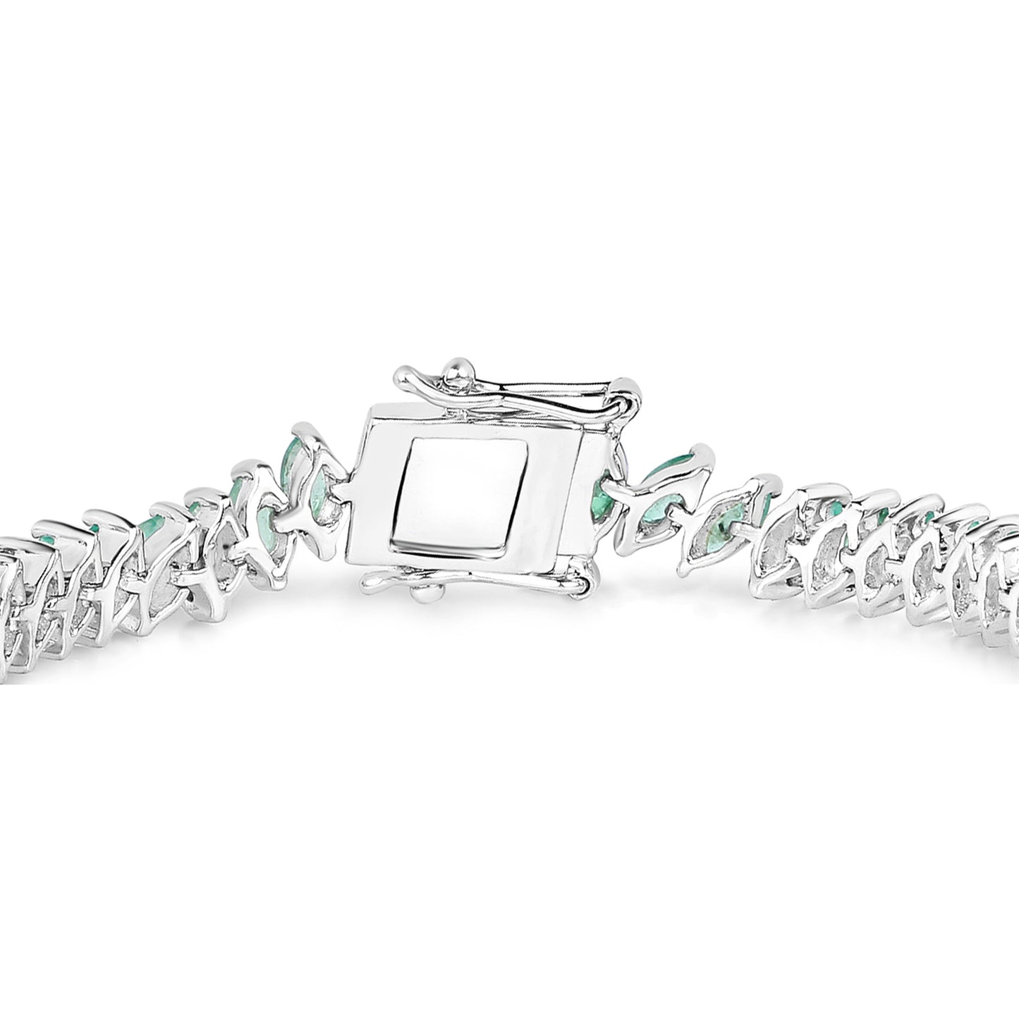 Emerald Bracelet Marquise Cut 6.8 Carats Sterling Silver