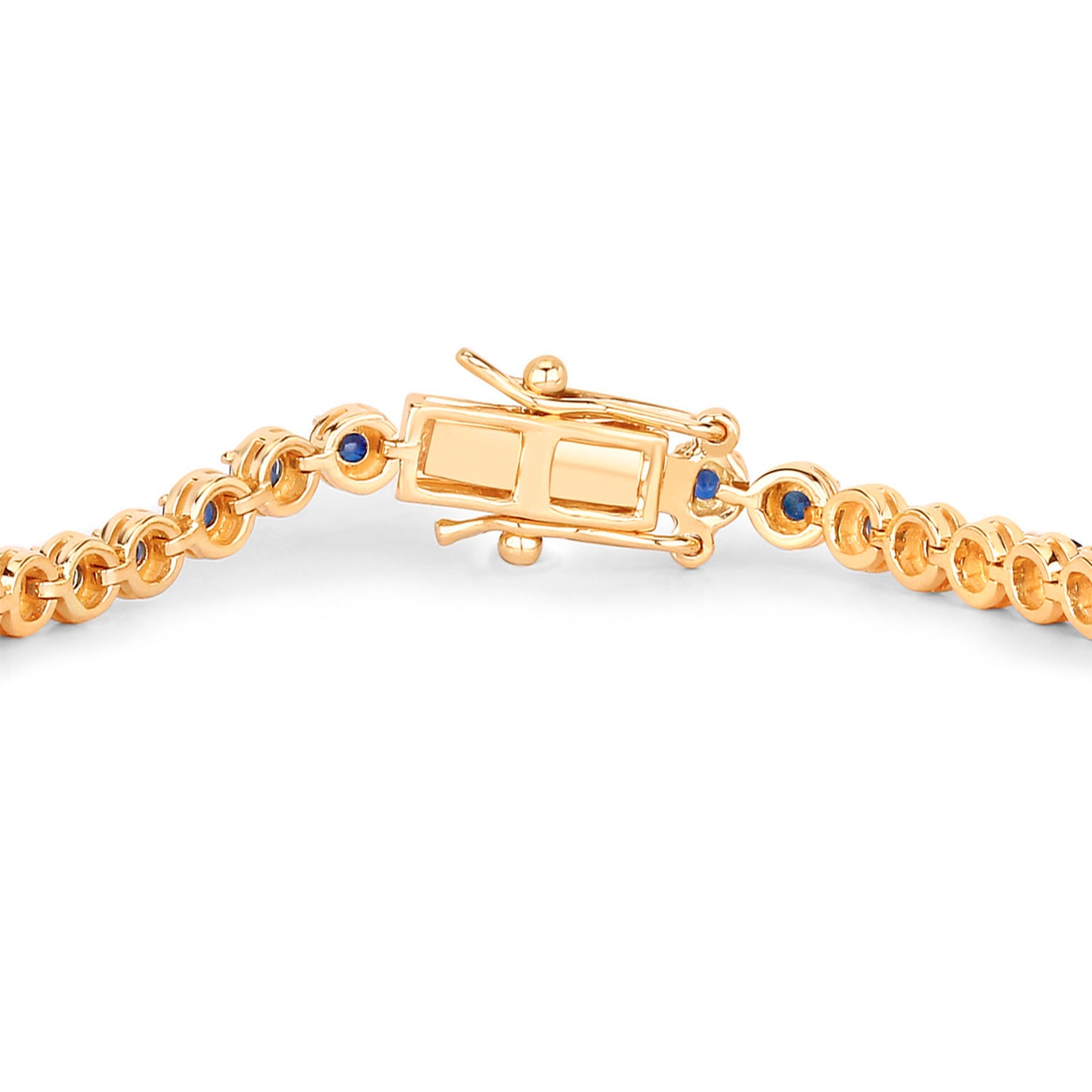 Natural Blue Sapphire Bracelet 3.12 Carats 14K Yellow Gold