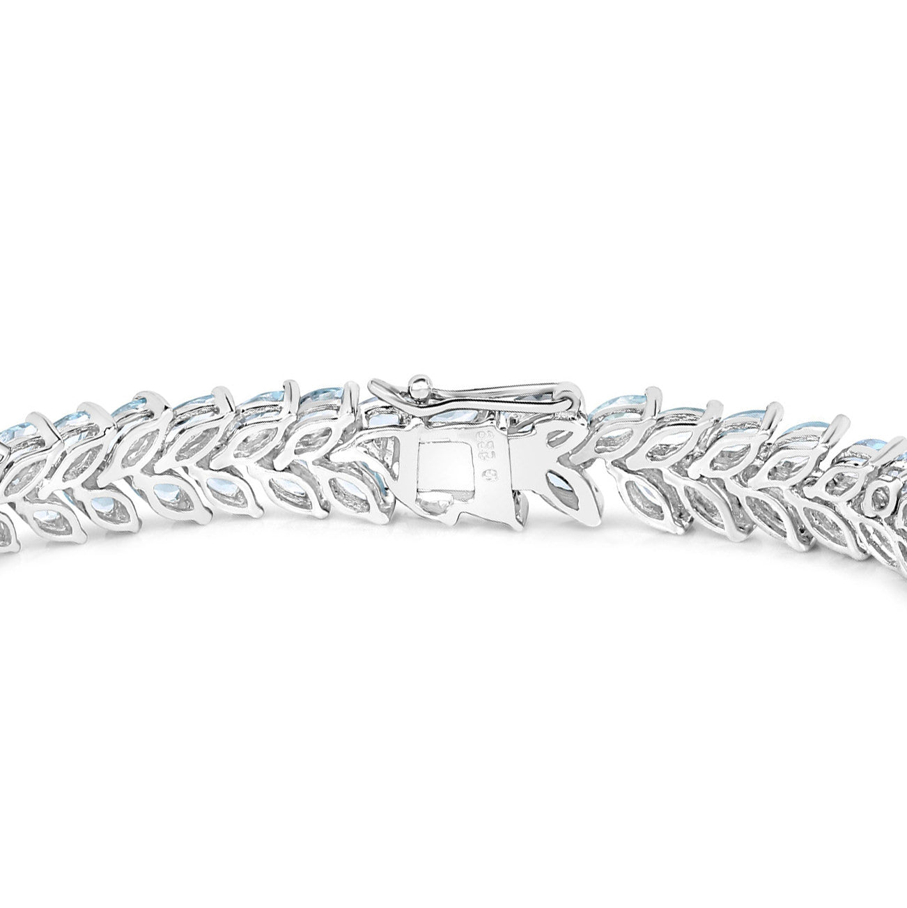 Aquamarine Tennis Bracelet 10.1 Carats Sterling Silver