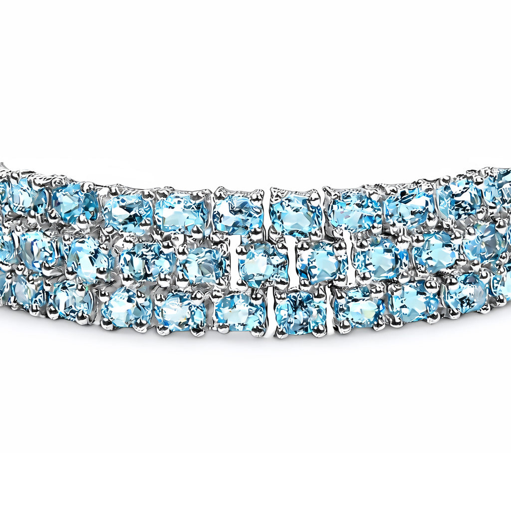 Blue Topaz Bracelet 26.1 Carats Sterling Silver