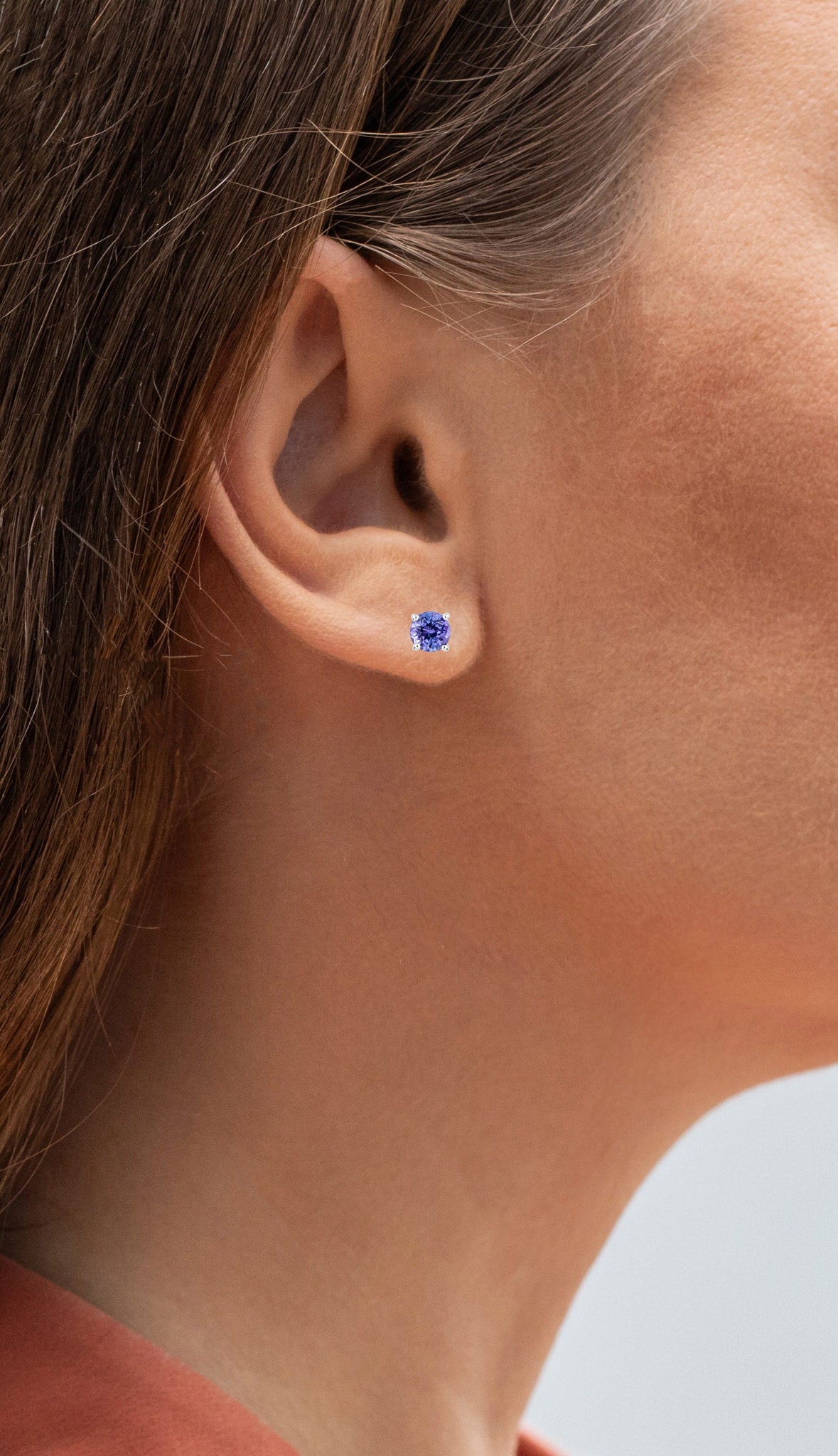 Natural Tanzanite Stud Earrings 0.92 Carats Sterling Silver