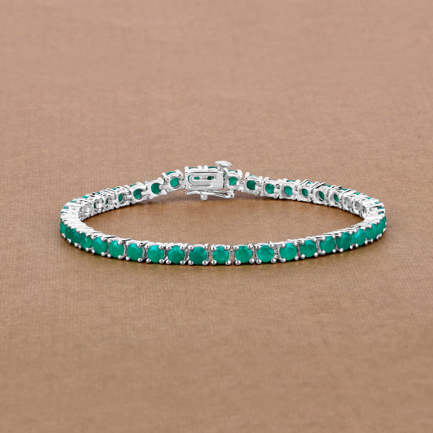 Emerald Bracelet 7.46 Carats Sterling Silver