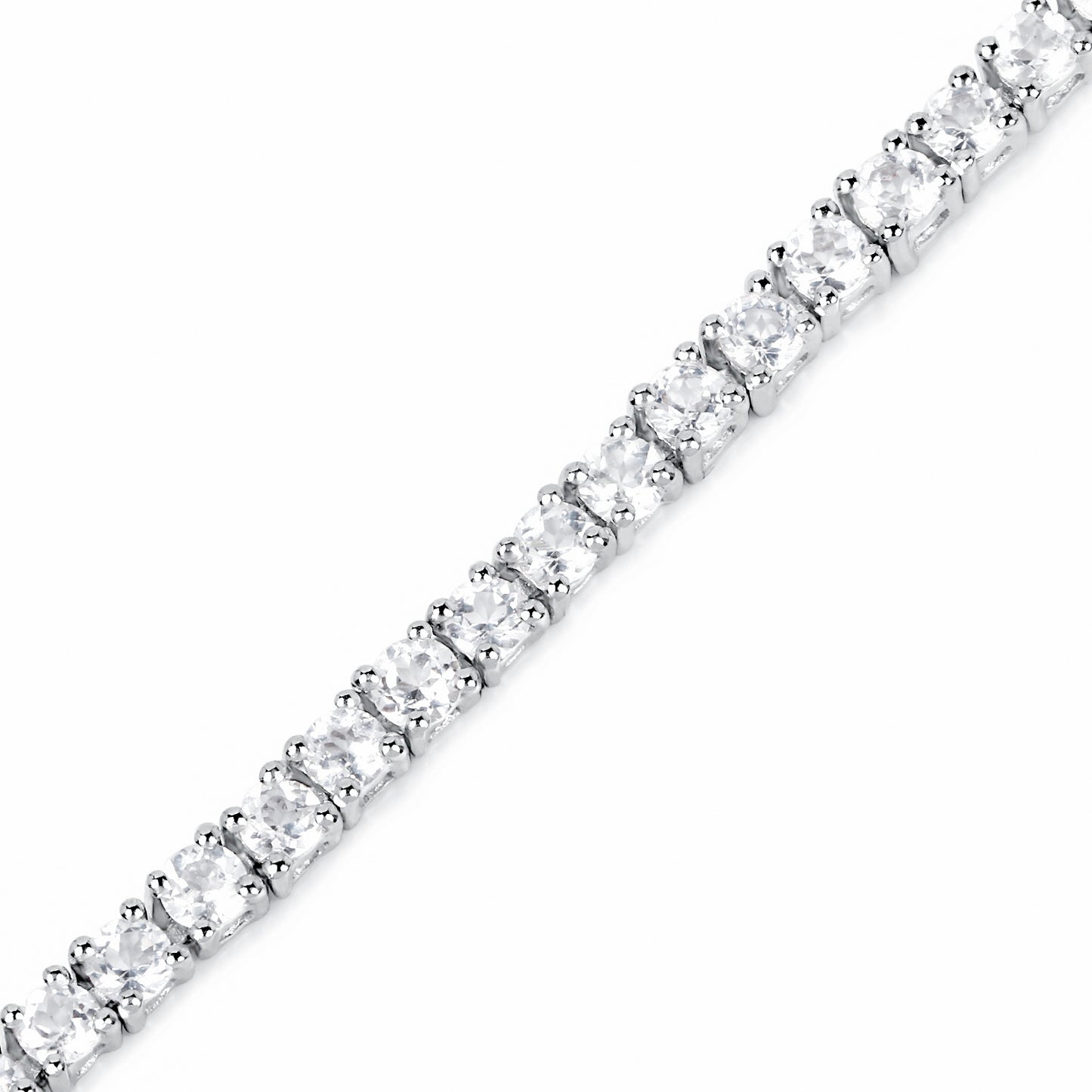 White Topaz Tennis Bracelet 4.95 Carats Sterling Silver
