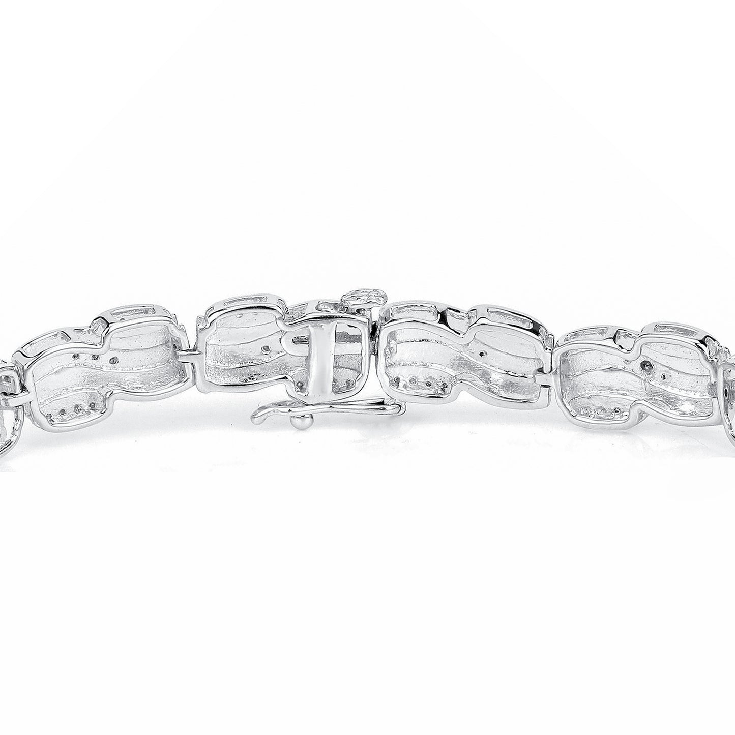 White Diamond Tennis Bracelet 0.80 Carats 14K White Gold Plated Silver