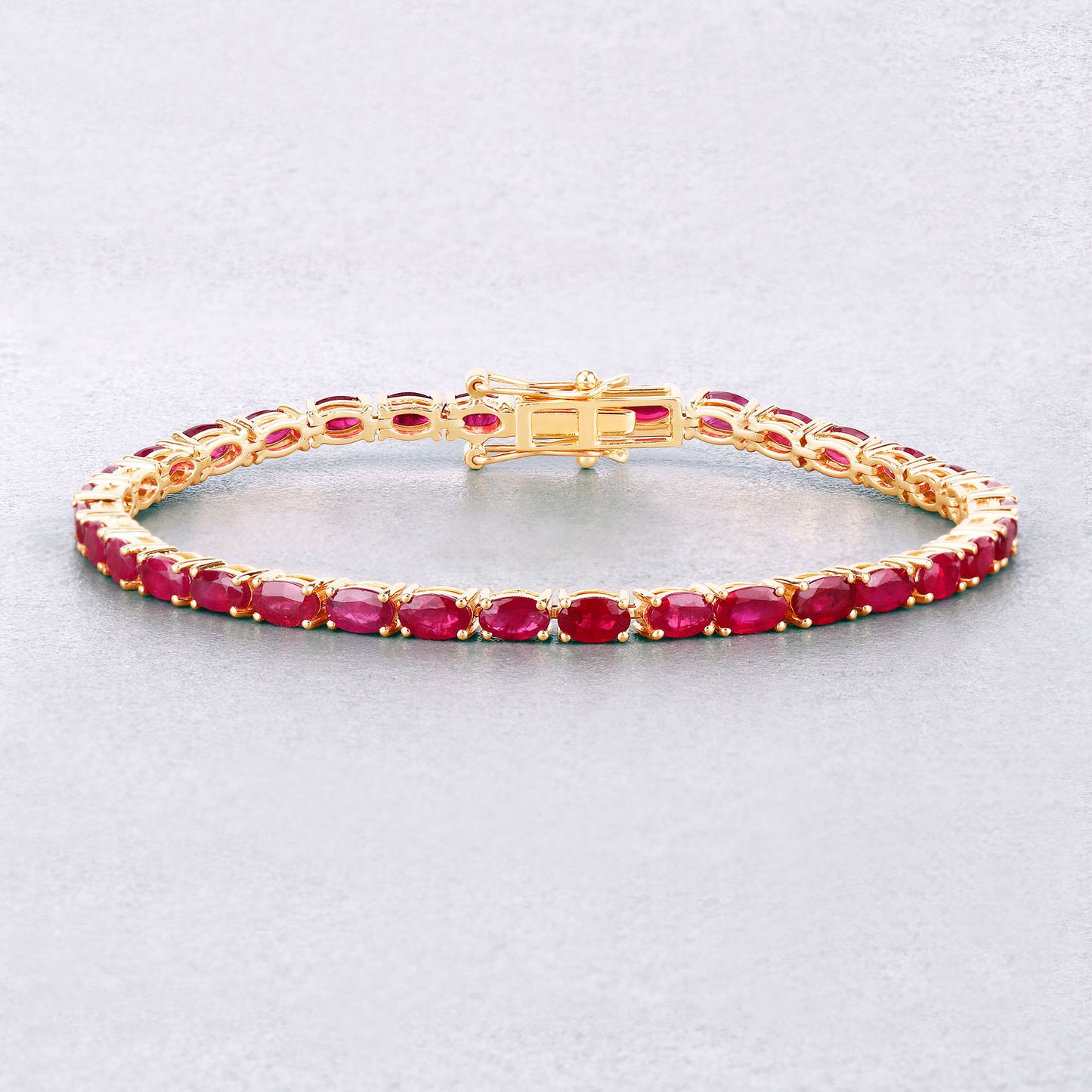 Ruby Bracelet 9.16 Carats 10K Yellow Gold