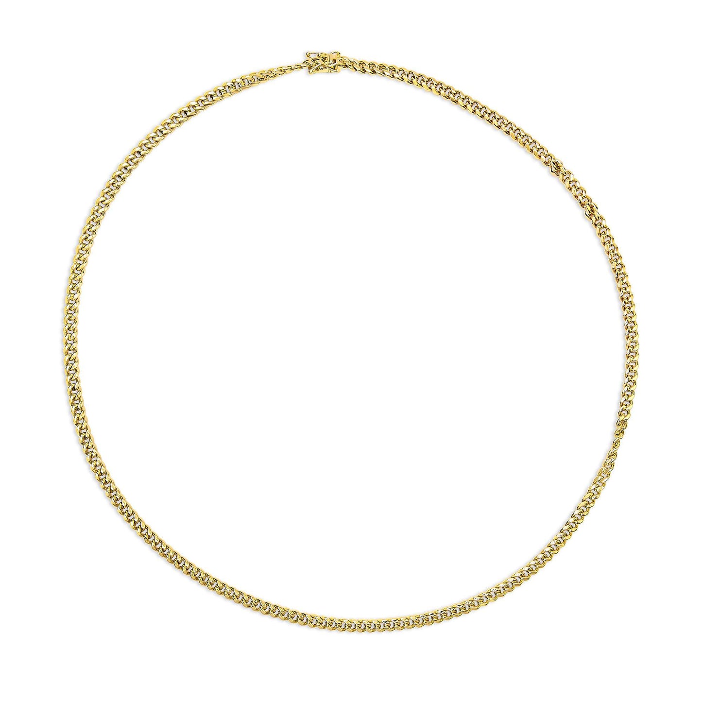 14K Yellow Gold Cuban Chain Necklace 22 Inches