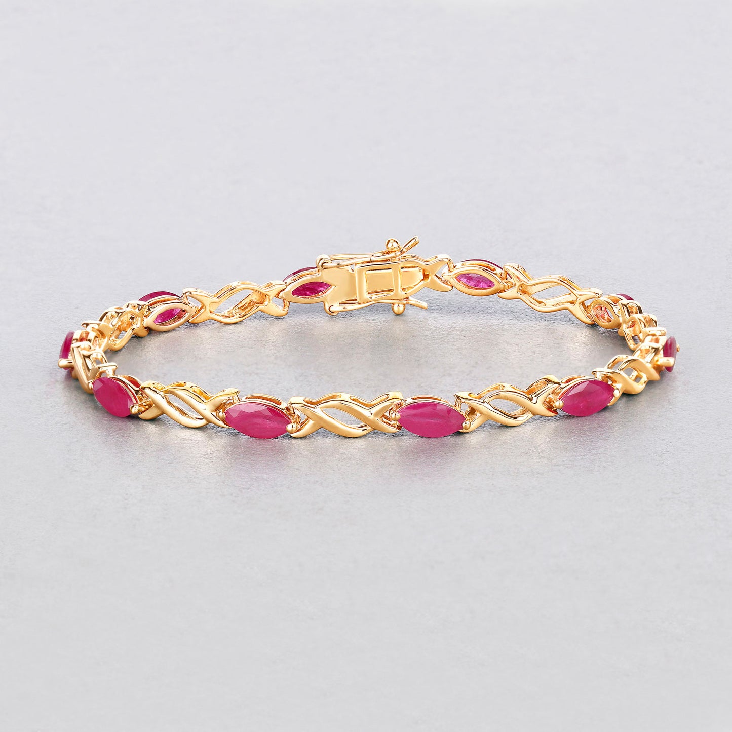 Ruby Bracelet 4.98 Carats 10K Yellow Gold
