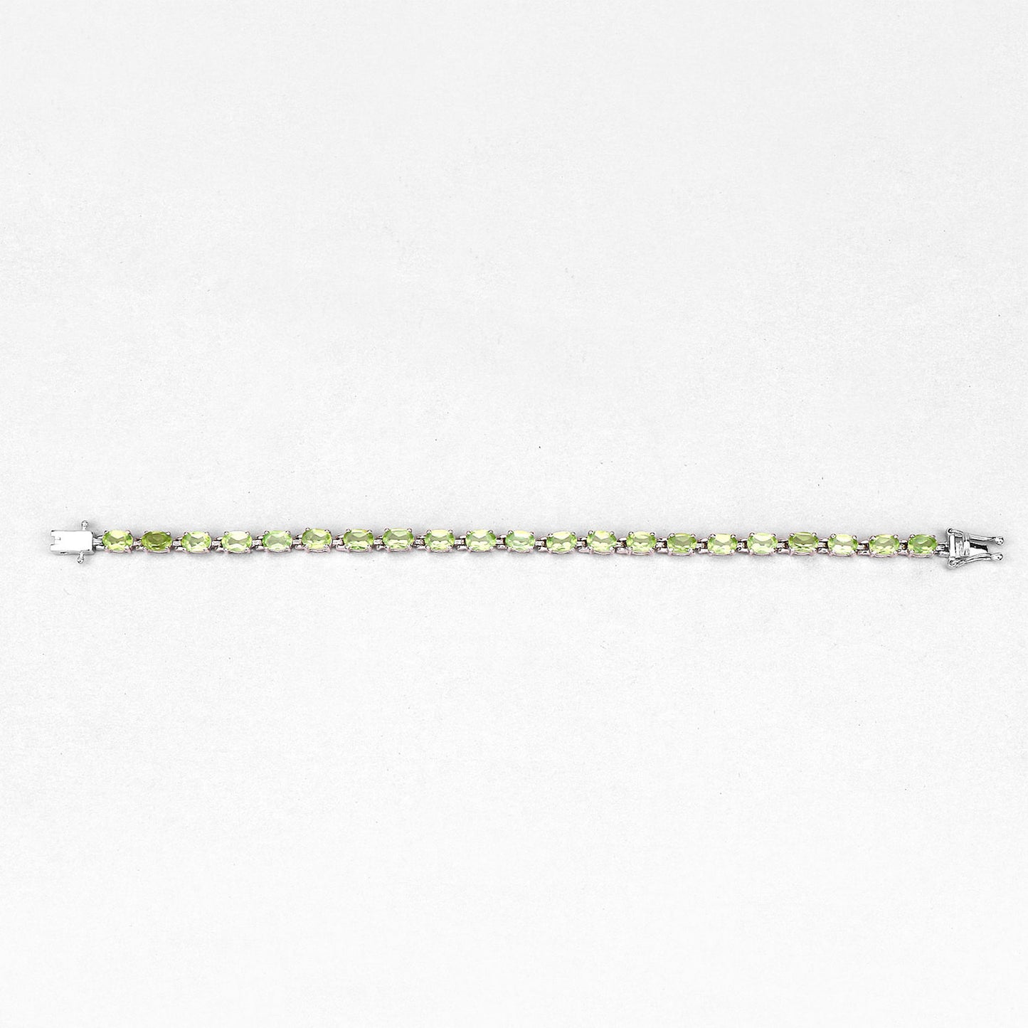 Peridot Tennis Bracelet 8.6 Carats Sterling Silver