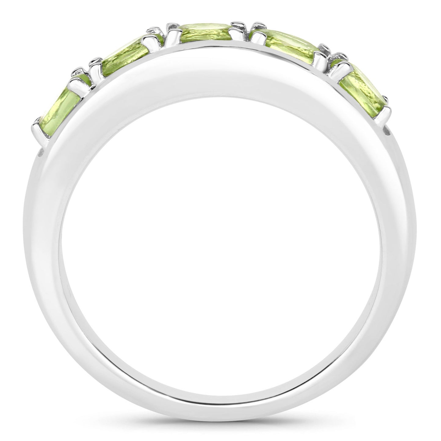 Peridot Ring 0.84 Carats Sterling Silver