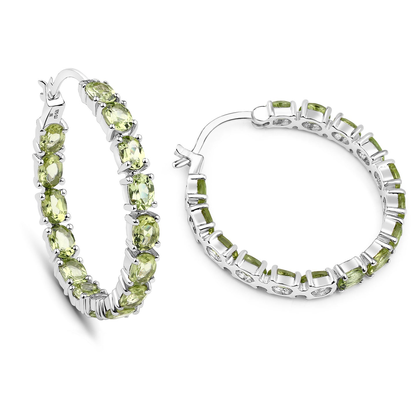 Peridot Earrings 5.08 Carats Sterling Silver