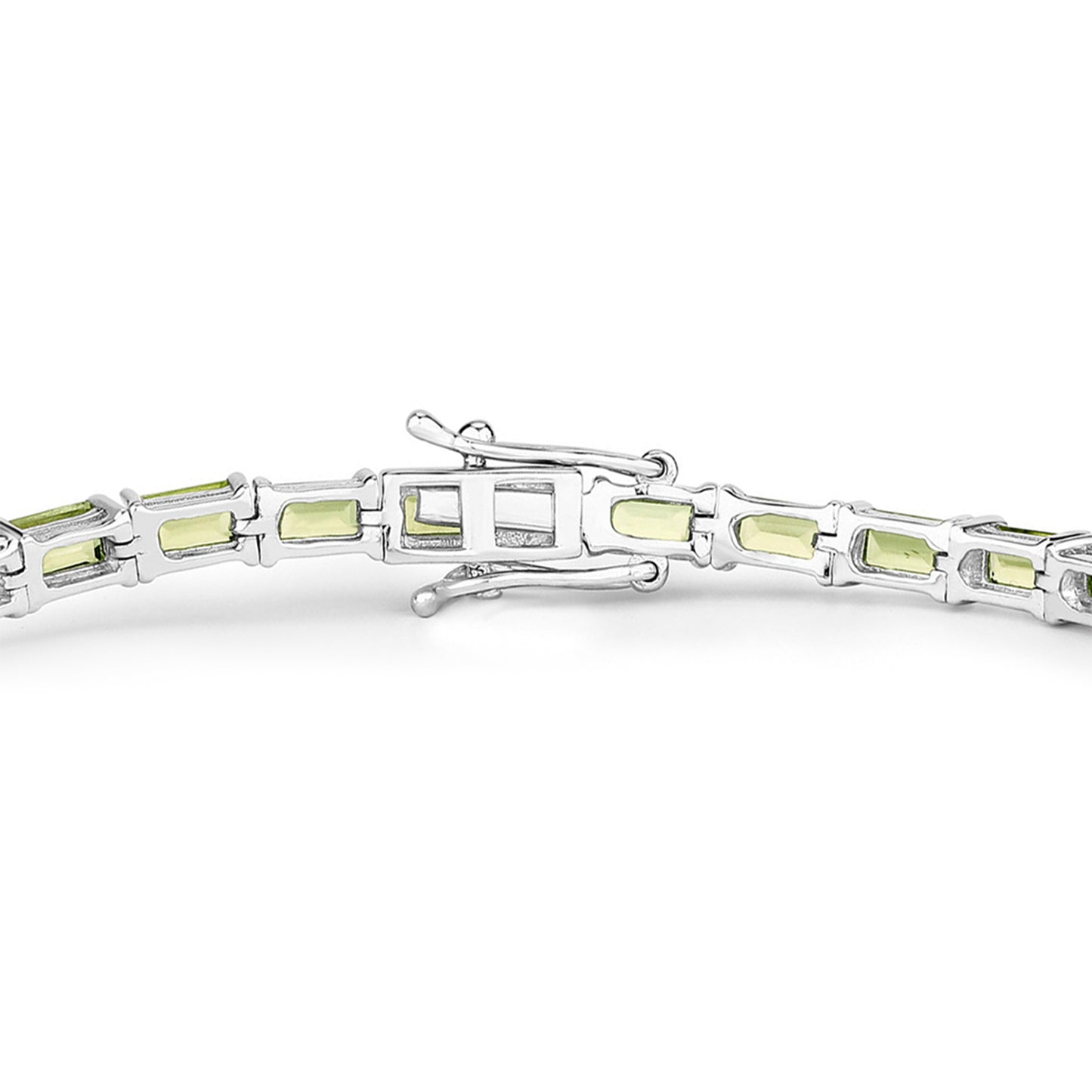 Peridot Tennis Bracelet 8.67 Carats Sterling Silver