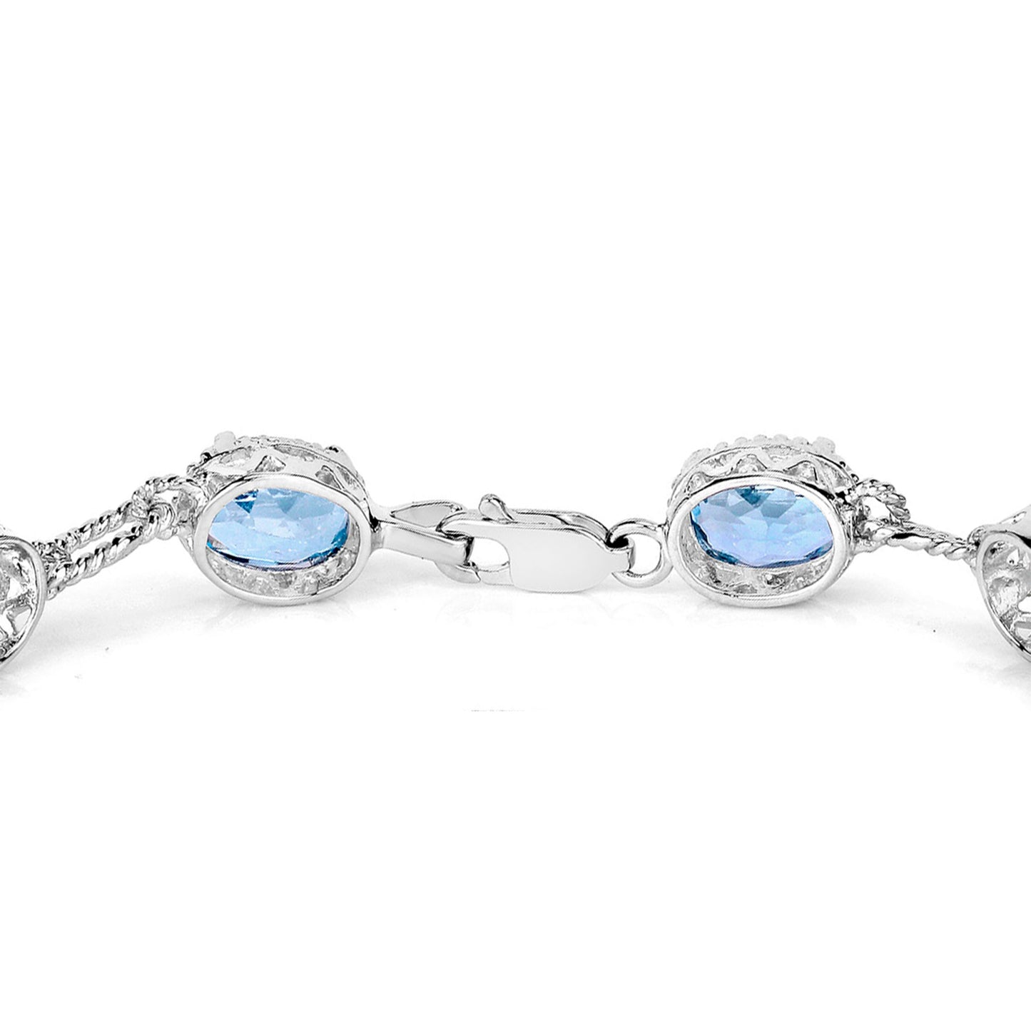 Blue Topaz Bracelet 20.7 Carats Sterling Silver
