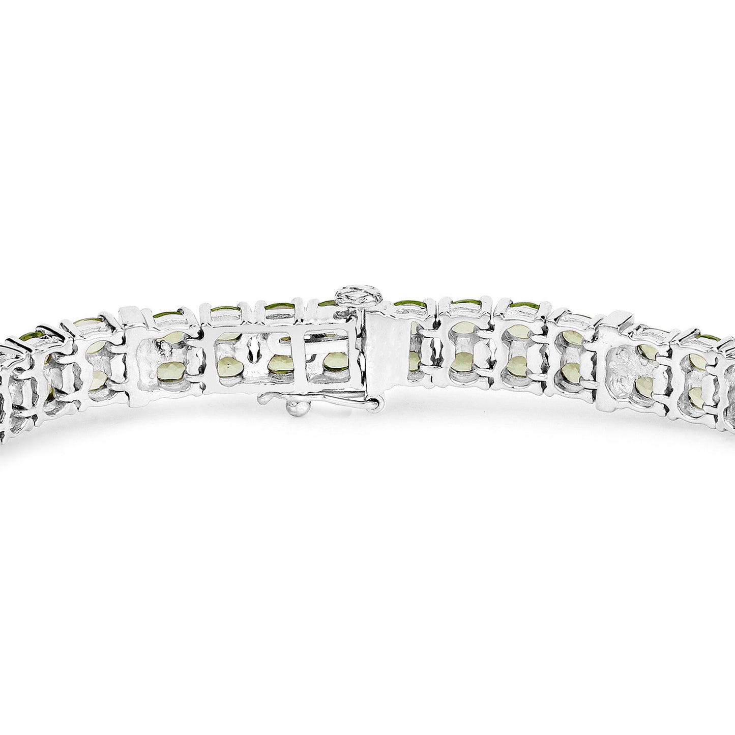Peridot Tennis Bracelet White Topaz 12.9 Carats Silver