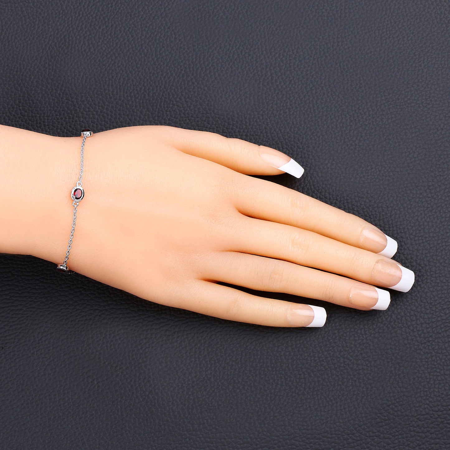 Garnet Bracelet 2.24 Carats Sterling Silver