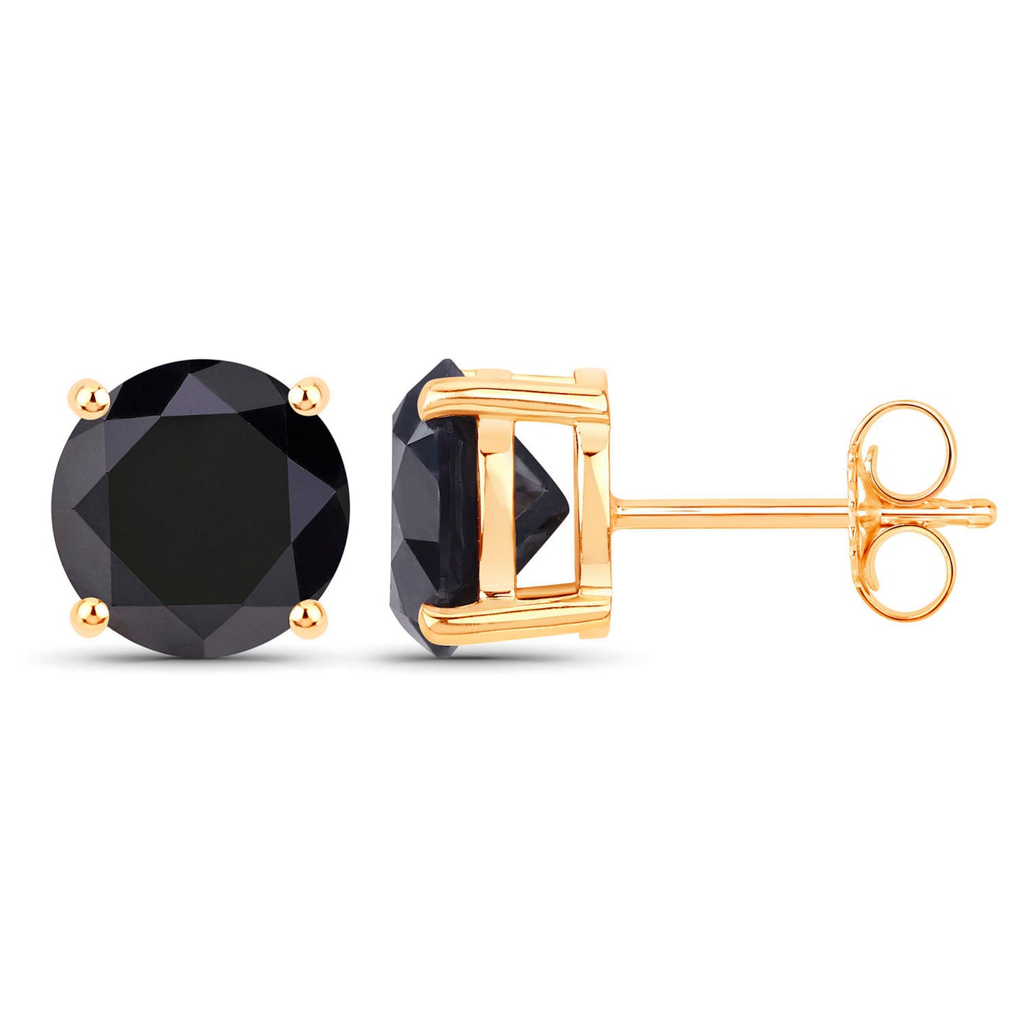 Black Diamond Earrings 4.9 Carats 14K Yellow Gold