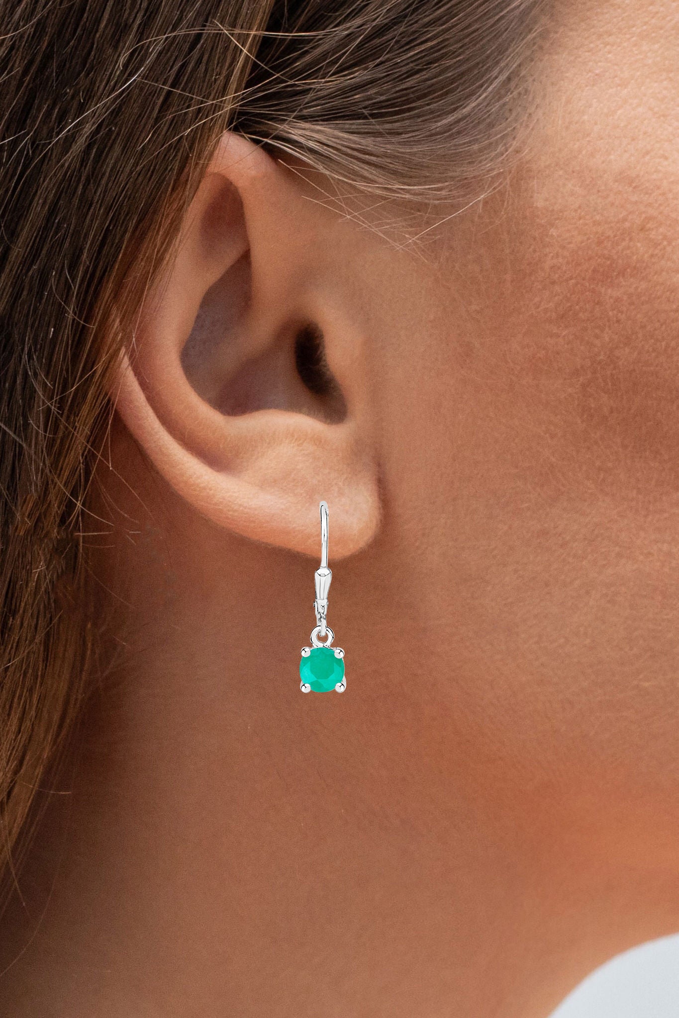 Natural Emerald Earrings 0.9 Carats Sterling Silver