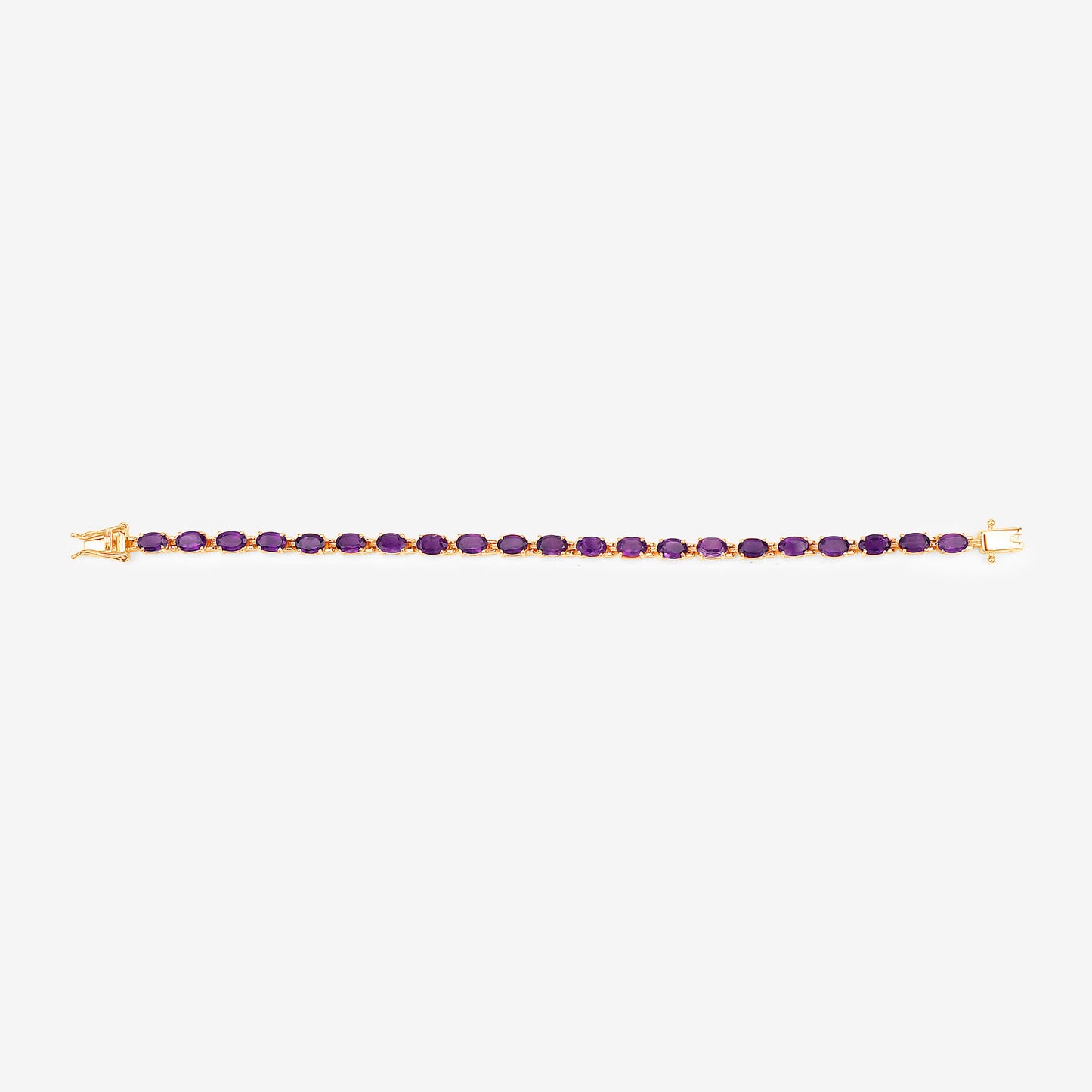 Amethyst Tennis Bracelet 7.96 Carats Gold Plated Silver