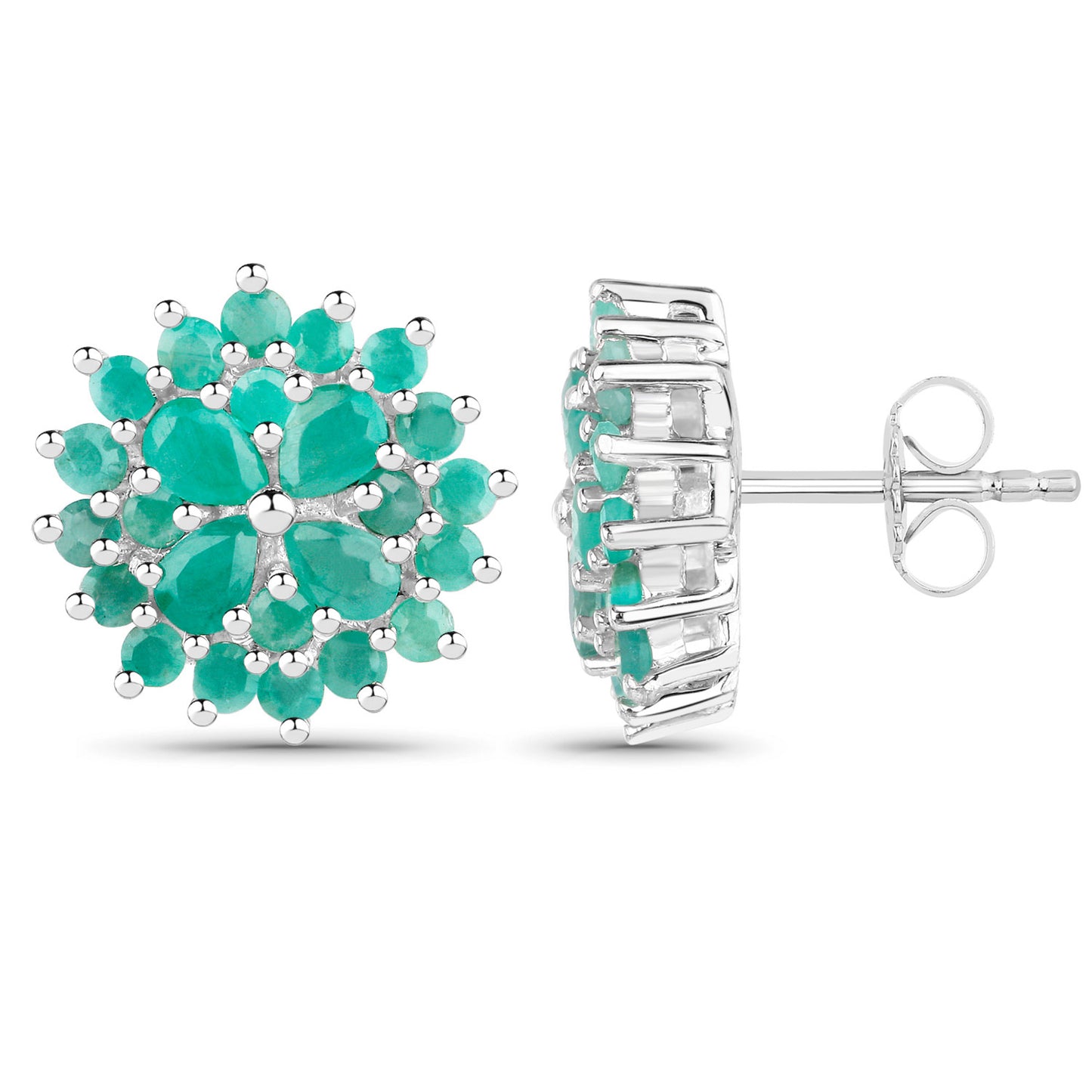 Emerald Earrings 2.3 Carats Sterling Silver