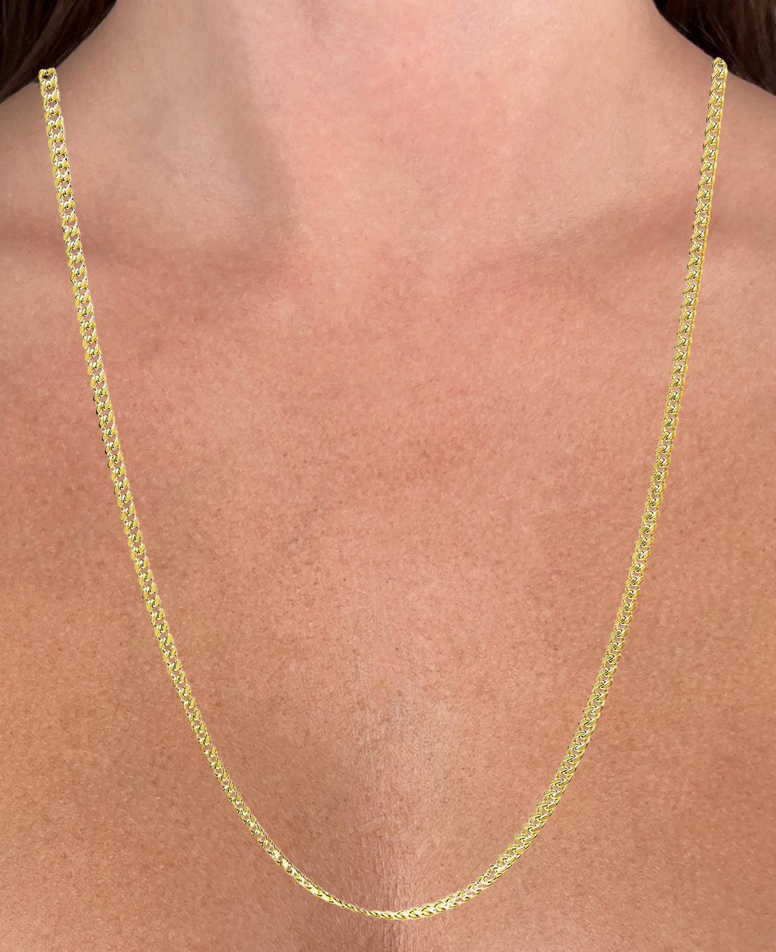 14K Yellow Gold Cuban Chain Necklace 22 Inches
