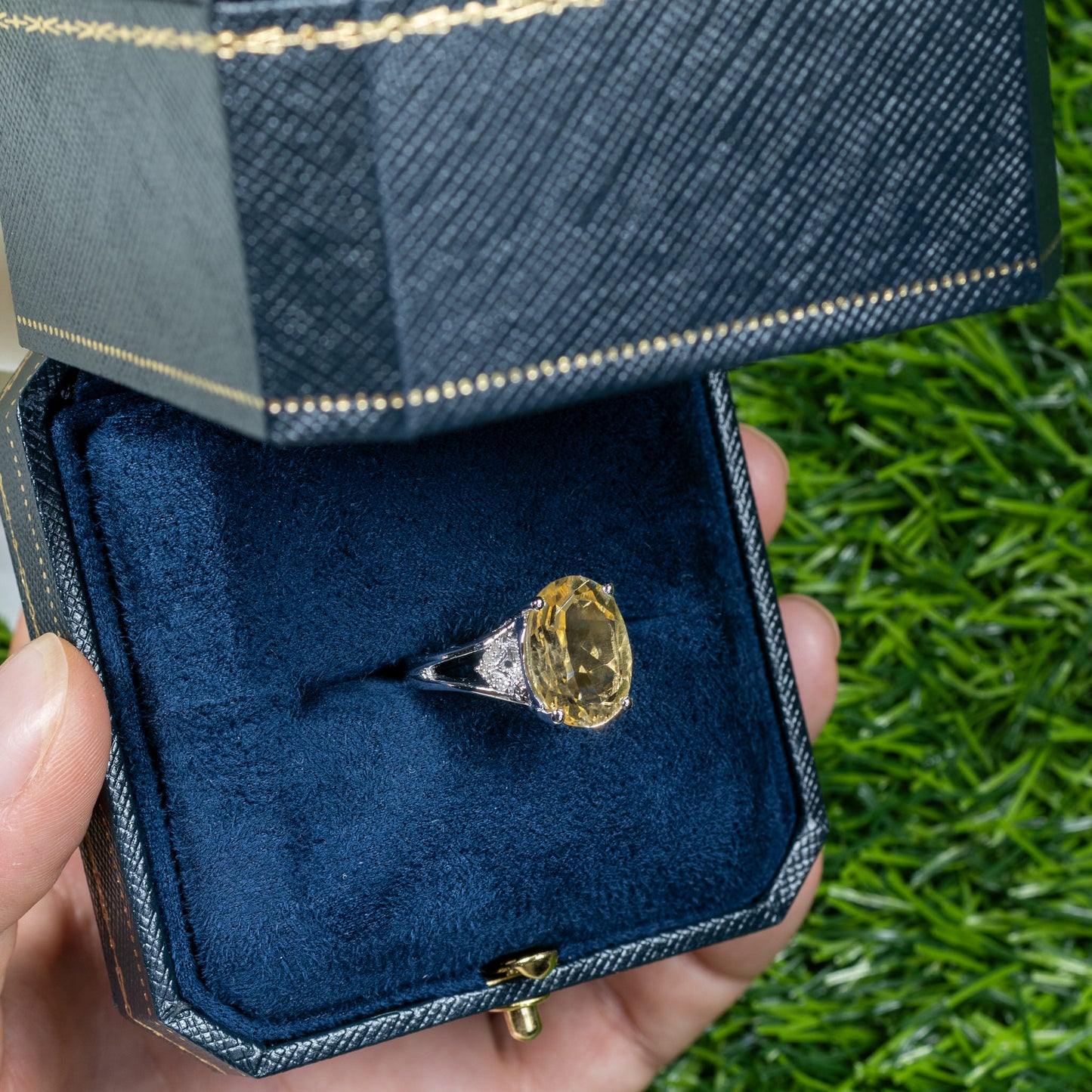 Citrine Ring Diamonds 4.53 Carats Sterling Silver