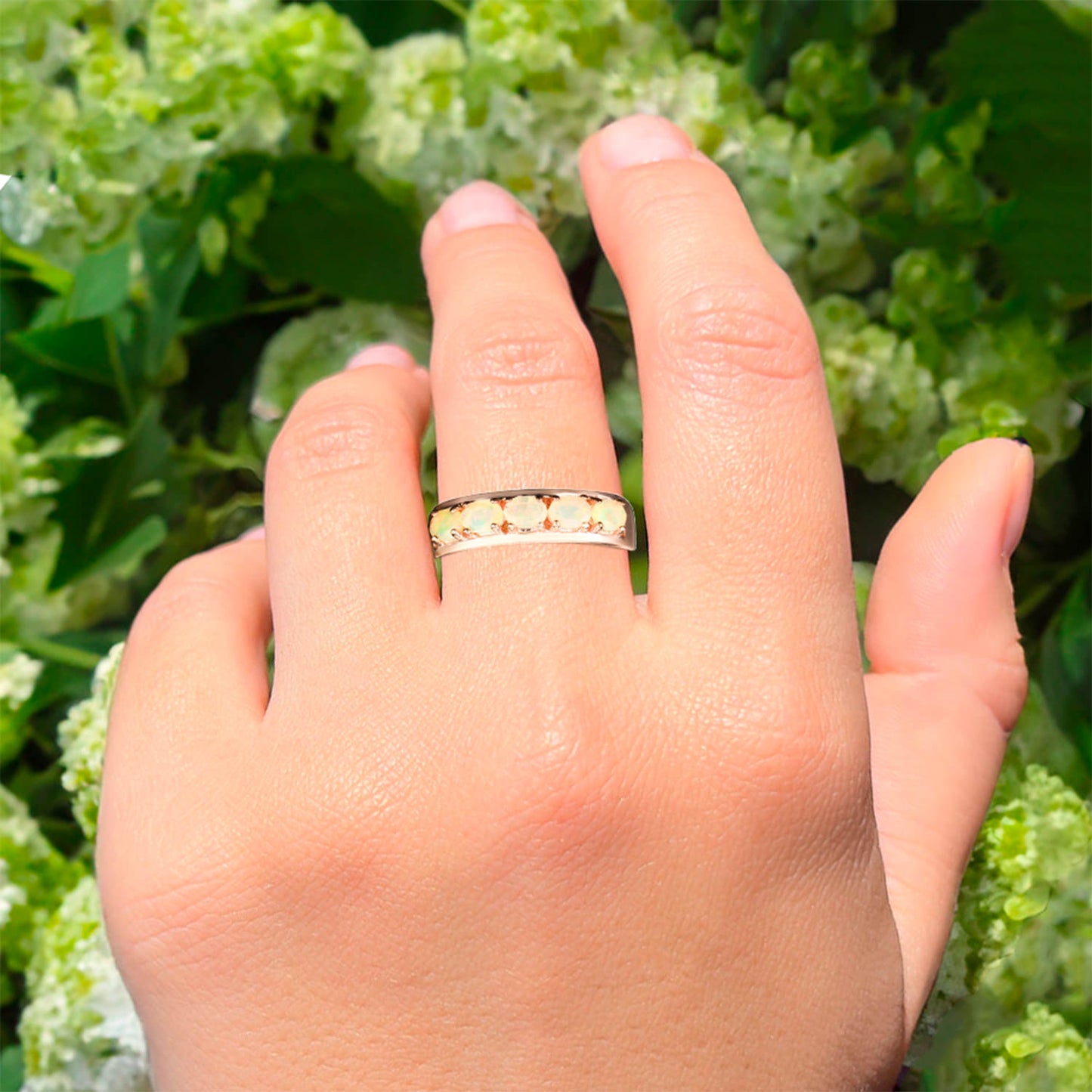 Natural Ethiopian Opal Ring 0.50 Carats Gold Plated Silver
